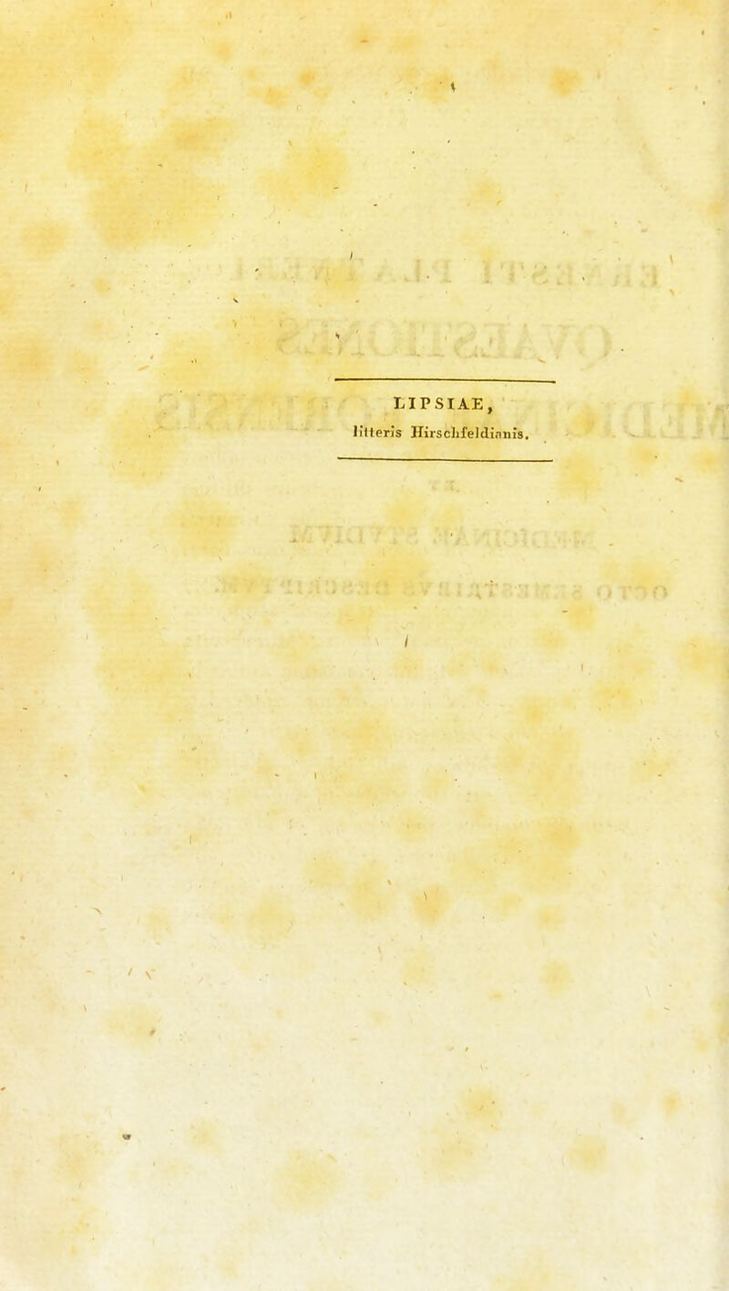 LIPSIAE, lilleris HirscJifeldiniils.