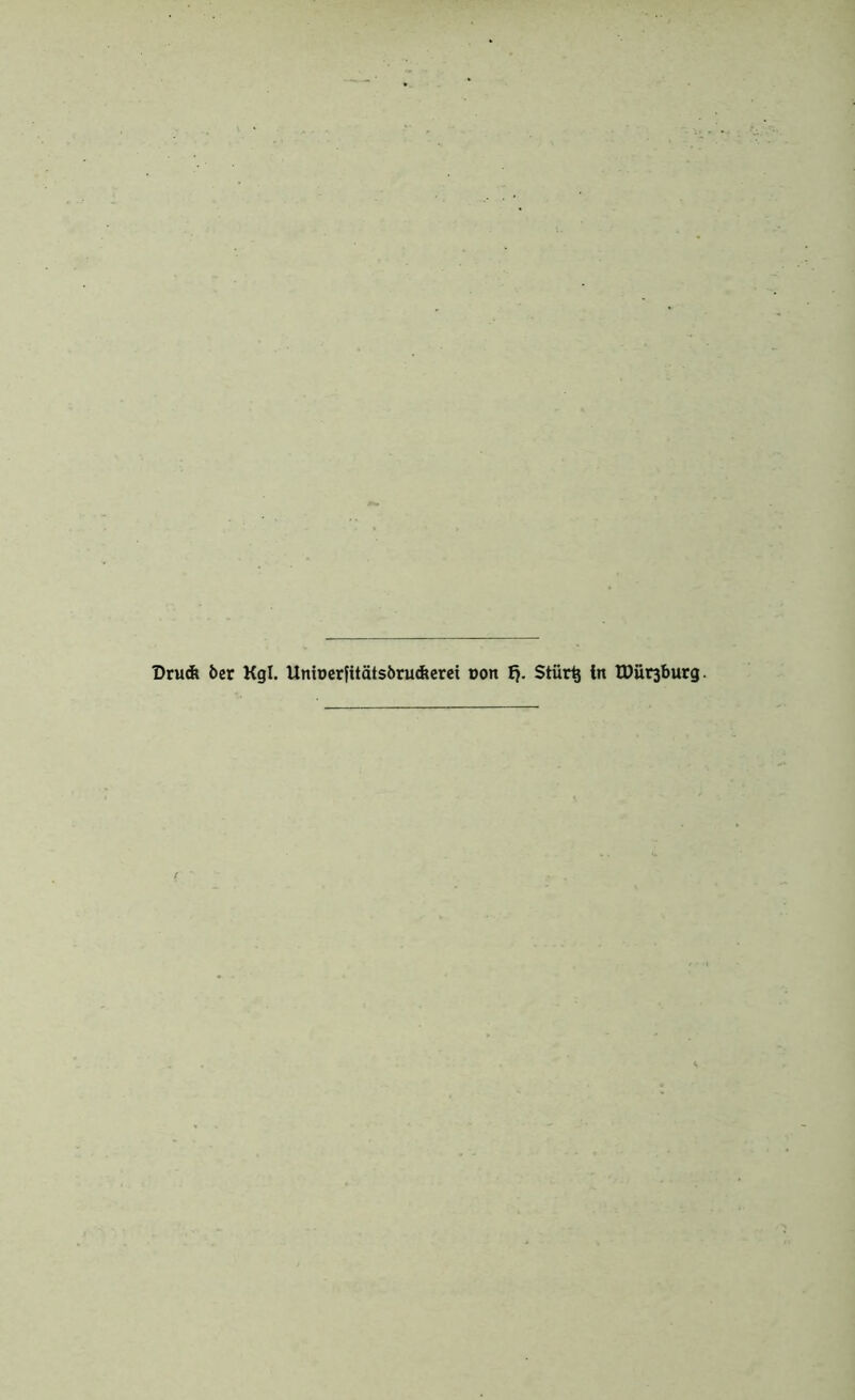 Dru* 5er Kgl. Unioerfitätsörucfteret oon £j. Stürtj in tDih^burg.