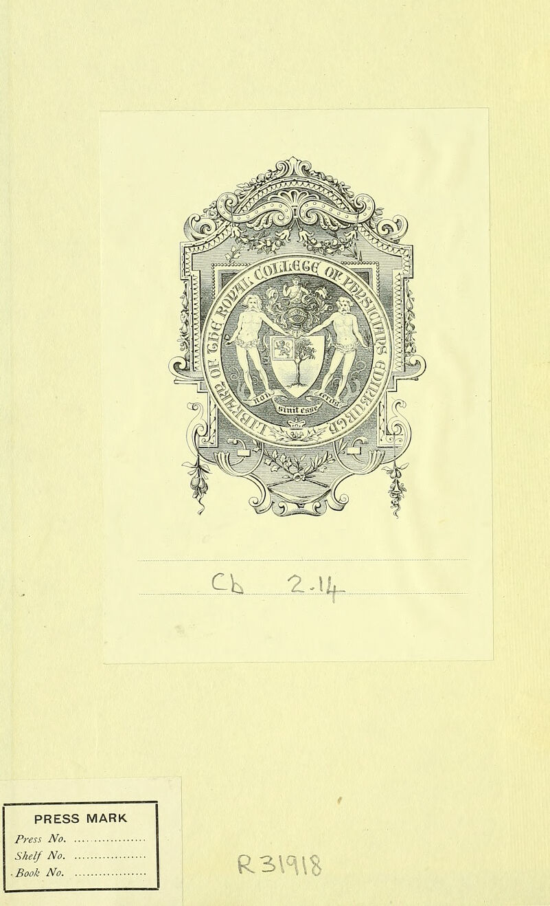 CL 2-% PRESS MARK Press No Shelf No ■ Book No