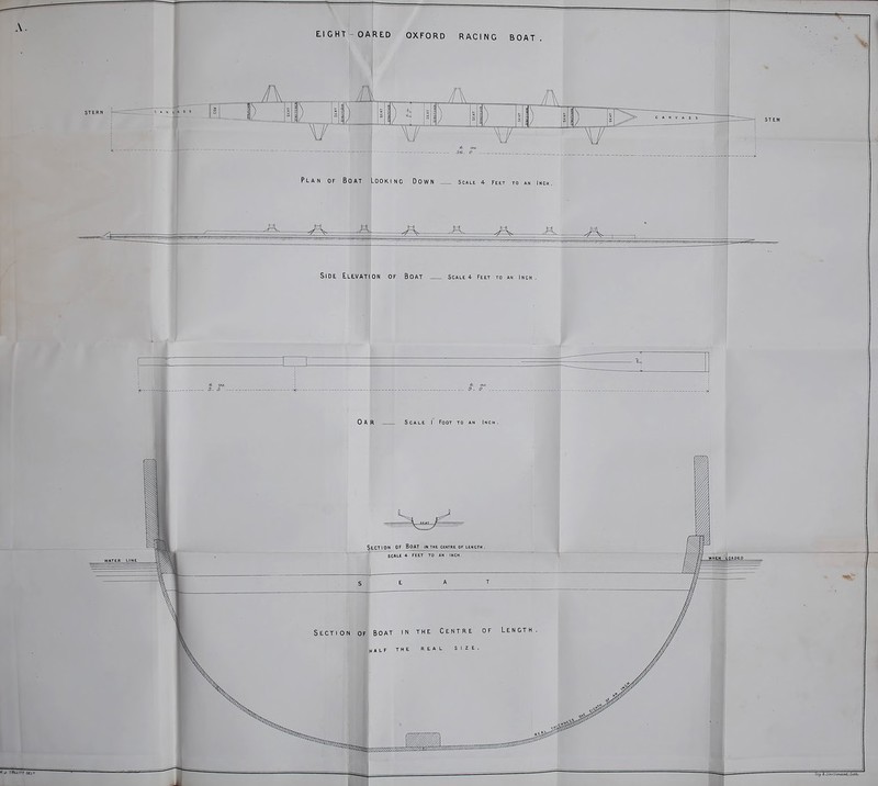 Side Elevation of Boat scale 4 feet to an inch.
