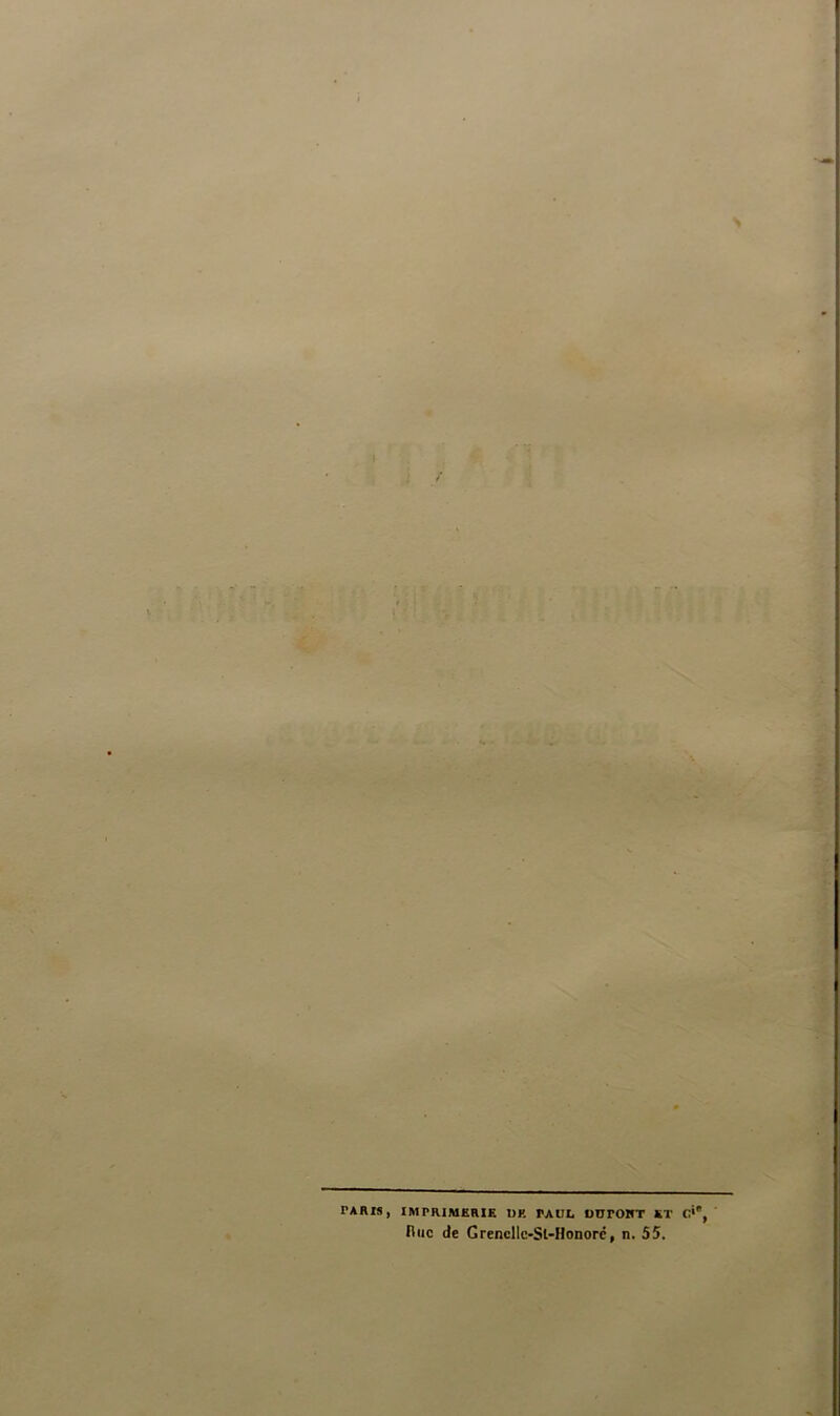 PARIS , . A imprimerie UE PAUL UUPOHT ET C‘*, ’ Rue de Grencllc-Sl-Honorc, n. 55.