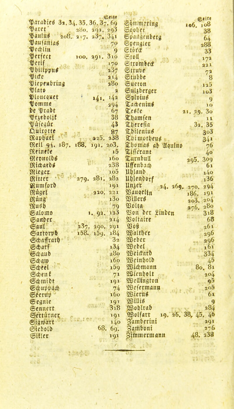 <Prtral)tC(5 3s. 34.35, 36.37. 69 ^oiet' -Mo. 293 ^aiifu^ 20B. 317. 237. 3/ji ^rtufantaö 7<> ^ed)üu '9 ^Perffct 100. ^91. 3io n... ,..i^70 ^icfc '•■ 314 Sptepflibrina a8o SpiüiicqMet ' 141. 142 ^omme 294 tc ^rabt 67 <Priebolif 38 Outrotte . .j, 87 gtap^ael ' . aaS. 238 Steil 9i. 187. i88. 191. 2o3. aUtnefe i5 Stcp»iolt)g 160 g?t*arl)« 238 SUcgcx, • io5 0{t«ef 'v? M ' 379. 281. 2B2 Stumfotb .191 OJiiget , 220I 221 IRüng i3o tÄuöl> . 79 ©alomo I., 94.-1-23 ©attttct ,, 214 ©Äut 237. 290. 291 ©artovpft i58.., ^59. x84 ©cbaffvtttö 32 ,©cfc(»rf i34 ©cljaub u8o mtti »59 ©cbenf 71 @cl)nüt)t 191 ©cljuppac^ • 74 ©^cnip 160 ©egnte ' 191 ©cnnert 3i8 ©ertiirucj; , „,„„., '9» ©ieboti) 68. 69. ©ifler ' »91 106. 108 38 64 288 33 17a 321 . 'I 135 iü3 9 21, 29, 3o ^ 11 32. 35 3o3 34» •vj,:.. ©oiivtti'üring ©DjOOrr ©paiigrnberg ©tofce ©toll ©trombect ©trutc ©tubbc ©ueton ©uljberaet ©plciu^ 5tacbeniu^ SDl)flmfeti S£l)tmotl)eu^ • 5Ll)omaö ab iHqufno 76 E:tjferant 40 tE;m-nbulI ^5 309 Uffenbad) ' ; 61 U^lanb lAo Ul)lcnborf i36 Unjet 34. 369. 270. 294 2ia«(?cltn 186. 191 SStUerö 3o3. 204 93olt« 376 280 S3ou ber Srnbeti * 318 «Boltatre 68 9So$ 261 sJBflltöet 296 aSebcr .. 296 OBebcl , 161 üßctcfatl) ' 334 2ßetnl)olb 45 SBicl)mantt 80. 81 2Btcnl)elt 204 ößelUngtoit 95 SÜefermann _c 2o5 2Bleru« »fi.f'c- ffliütö 9 2Bol)lvab - . 284 Qßolfart 19, 25. 38, 45. 46 ^amberini .291 ^ambont  276 gtmniermann 48. 338