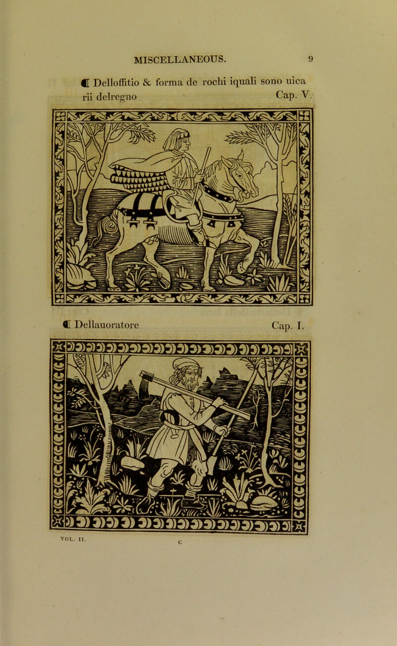 C Delloffitio & forma de rochi iquali sono uica rii delregno Cap. V. C Dellauoratore Cap. I. 3)3)9) 3)»a)J) 3)3) 3)3)S) 5 >'®1 w II ^ f* y ^ a f.i  aft «-» \Ud VOL. II.