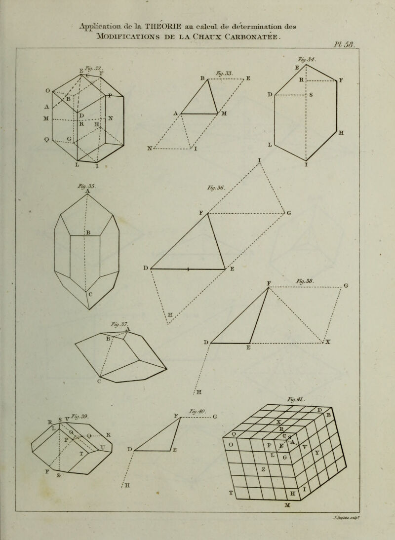 MODIFICATIONS DE LA CHAUX CaRBONATEE . PI 58. Fie/. 34. Fie,.4L. J. SrnpJcùis jadp t