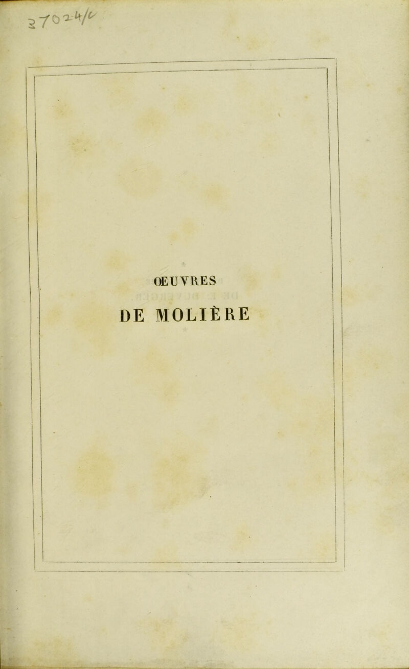 OEUVRES DE MOLIÈRE