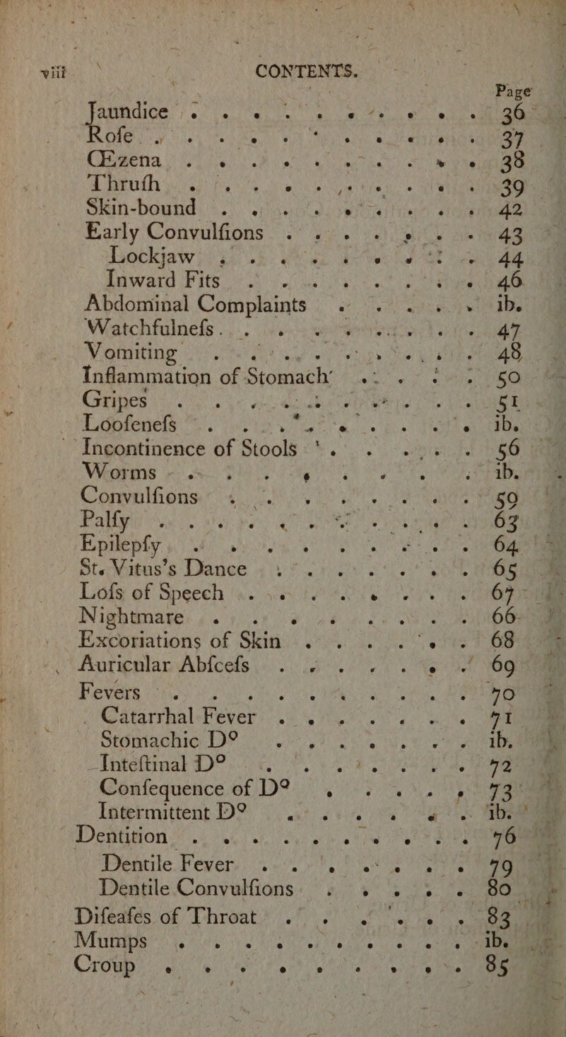 wilt BROMO ale (ep hie C2.zena } ERO kd Pie oe eh Shae Skin-bound: ©.) 4y) aed Early Convulfions hiockiaw io ge lh: Wie: a Inward Fits uy Abdominal Complaints . Watchfuinefs . : Vomiting : Inflammation of Stomach Gripes e + 1 Whats ei Diary Convulfions . : Epilepfy : St. Vitus’s Dance. Lofs of Speech .. .. N ightmare ys é Excoriations of Skin Fevers. vee _ Catarrhal Faves eM Stomachic D® ? eintettinal Dr are (Pes Confequence of D? , Intermittent D? ahi Dentition . . : Dentile Fever . ... Dentile Convulfions Difeafes of Throat . e e Ff ce e