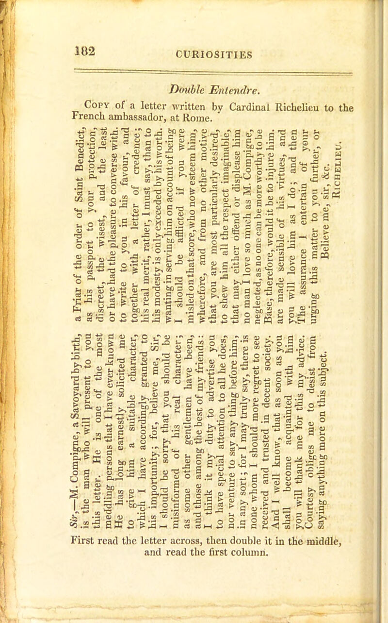 Double Entendre. Copy of a letter written by Cardinal Richelieu to the French ambassador, at Rome. ^ i:S^ J  |.g-S § ^1 1.2  a t^ .2 g >.g a =3 a