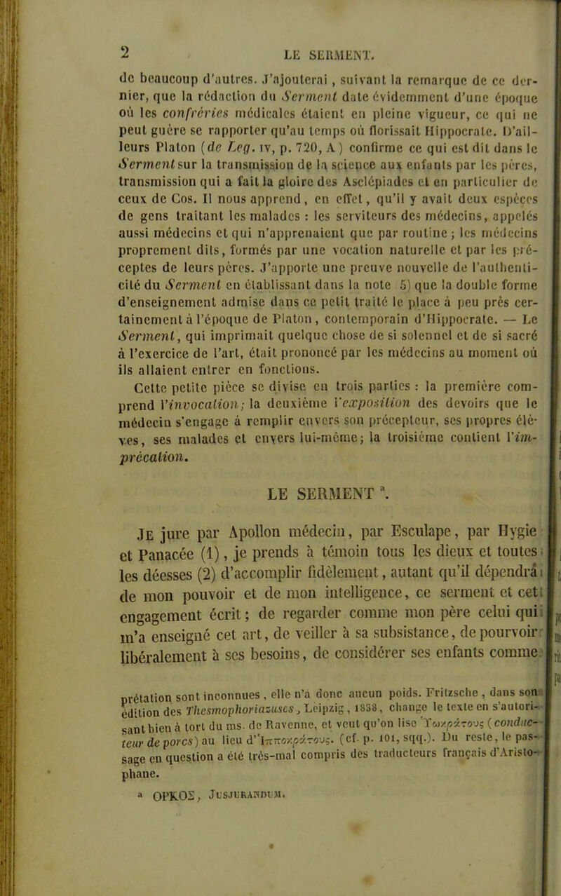 ΕΕ 8ΕΒΜΕΝΤ. <1ο βεηαεοιιρ (ΓαιιΙχβδ. .Γη]οαΙθΓηΐ, καΐναπί Ια Γείΐίαιςιιε <1ο εε (ΐει·- ηΐΟΓ, (|ΐιο Ια ΓόάαοΙΐοη ϋα ά'ΰτηΐΰηΐ ίΐαΐβ όνϊοΙβιηΓηοηΙ (1’ιιηο άροψιε οίι 108 οοηΙ'ΐ'όνΐβα ηιόιΐίεαίεδ όΐαΐοηΐ επ ρΐεΐηε νΐβυευι·, εε (|αϊ ηβ ρευΐ βαέΓβ δε ταρροΓίΟΓ ςα’αιι Ιοπιρ» οά ΠοπδδαίΙ ΗϊρροεΓαΙε. Ι)’αϊΙ- ΙουΓδ ΡΙαΙοη (άο Τχρ\. ιν, ρ. 720, Λ) εοηίϊΐΎηε εε ςο'ι εδίάίΐ ϋαηδ Ιο ό’ΰΓϊηαΐΙδυτ Ια ΐΓαηδπιϊδδΐοη (1ε Ι;\ δφρεε αυ* εηίαηΐδ ρατ Ιεβ ρίτο», ΐΓαηδΓηϊδδϊοη ςιιΐ α ίαϊΐ Ια ^Ιοΐτε (Ιεδ Αδείάρΐαάε» εΐ οη ραΓίίοιΙίϋΓ ϋο εεαχ (Ιο Οοδ. II ηοιίδ αρρίΌΐκ], οη οΓΓεΙ, ςιι’ίΐ γ αναίΐ (Ιευχ οβρέεεβ (1ε ^οηδ ΐΓαϊΙαηΙ Ιεδ πιαίαάεδ: Ιεβ δΟΓγΗοιίΓδ (Ιεδ πιόίΐεεΐηδ, αρρείόδ αιΐδδϊ Μΐό(1βεϊηδ εΐ (|υΐ η’αρρΓΟηαϊεηΙ (μιε ραι* ΓουΙΐηο ; Ιεδ ιηεάεεϊηδ ρΓορΓειτιεηΙ (ΙΗδ, ίυπηέδ ραε ηηο νοεαίΐοη ηαΐυτεΐΐε εΐ ραε Ιεβ ριέ- εερίεδ άε Ιοιιεβ ρεπ-δ. ά’αρροιΊο ιιηε ρτεονε ηοανεΐΐε <Ιε ΓαυΙΙιοηΐΐ- εϊΐέ άιι ό'βτηιβηί εη όΐαάΐΐδδαηΐ (Ιαηδ Ια ηοίο 5) ςαο ία (ΙοαΟΙε ίοπηο (1’εηδεϊσηειηεηΙ αάιηϊδο (Ιαηδ εε ρείϊΐ ΙεαϊΙό 1ε ρΙαεε ά ρεα ρεεβ εει·- ΙαΐηβιηοηΙά Γέροιριε άε ΡΙαΙοη , εοηΙεηιροΓαΐη (ΙΊΙϊρροίταΙε. — Εε ό'βηηβηί, ςυΐ ΐπιργIπιηϊI ςυείςιιε εΐιοδβ ιΐε δϊ δοΐεηηεΐ εΐ Οε δΐ δαοεό ά Ρεχετεΐεβ άε 1’αιΐ, έΐαίΐ ρτοηοηεέ ραε Ιεδ ηιέάεεΐηδ αα ιηοιηεηΐ οά ΐΐδ αΐΐαϊεηΐ οπΙγογ οη ίοηεΐίοιίδ. ΟοΙΙε ρείΐΐε ρΐόεε βε (Ιΐνΐδε οη Ιεοϊδ ραείϊεδ : Ια ρΓΟΓηΐέΓΟ εοπι- ρΓβη(1 ΥίηνοοαΙΐοη; Ια άοιιχϊέηιο ΥβχροΜίΐυη ϋεδ (ΙενοϊΓδ (|ΐιε Ιο ηιόιίεεΐη δ’εηβα^ε ά ΓοηιρΙΐΓ ερνοεδ δοη ριόεορΙειίΓ, δεδ ρεορεοδ έ|ε- ν,εδ, δεδ ηιαίαάοδ εΐ εηγεεδ Ιαΐ-Γηοηχβ; Ια ΐΓΟΐδΐέπιο εοηΐϊοηΐ Υΐιη- ρράοαίϊοιι. ΕΕ δΕΚΜΕΝΤ \ ,]Ε ]πιό ραΐ’ Λροΐΐοη ιηΜβεΐα, ραε Εδευίαρβ, ραν Ηγ§ίβ οΐ Ραηαεόβ (1), ρΓβηάδ ά Ιειηοΐη Ιοιίδ Ιεδ ίΐϊευχ εΐ Ιουΐεδ Ιοδ άόοδδβδ (2) οΐ’αοοοηιρίϊΐ' Μείειηερί, ααΐαηΐ ψι’ίΐ εΐόραικίρά ι (Ιο ηιοη ροανοΪΓ βΐ ίΐε ηιοη πιΐε11ΐ§εηεε, εε δβπηεηΐ εΐ εεΐ; οη§3§οΐΏθΐιΐ εεπί; οΐβ Γθ$αΐ’(1εΓ εοηιηιβ ηιοη ρέεβ εεΐυϊ φιϋ ιη’α εηδβΐςηό εεΐ »«, άε νβΐΙΙβΓ ά δα ειώδΐδίαηεε, (Ιβρουπ οΐι* Ι&έταίειηεηΐ ά δεδ Εβδοΐηδ, (1ε εοηδϊίΙέι βΓ δεδ εηίαηΐδ εοηηηε Α ηπΗαΙΐοη δοηΐ ίηοοηηυεδ, εΙΙε η’α άοηε απευη ροϊάβ. ΓΓΐΐζδοΗβ , (Ιαηδ δοη: Οιΐίΐίοη (Ιεδ ΤΗβετηορΗοήαζιΐία, ΕείρζϊΒ , 1838, εΗαηίίε 1ε ΙεχΙε εη δ’ηαίοπ- δαηΐάϊβη ά ΙοΠ ιΐα πίδ- (1ε Ιίηνεηηε, εΐ νειιΐ (ΐυ’οη Ιϊδε 'Ύω/.ράτους (οοιιάιχ- Ιΰΐυ· άο ροΐ'οι) αα Ιϊεα ά''ΐπποχρν.τονς. (εί ρ. ιοί, 8Γ[(|.)- Εη τεδΙε,Ιεροδ- δαβε εη φίεδίίοη α εΐό Ιγοη-πιπΙ εοπιριίδ άεδ ΙιαιΙαεΙευεδ ΓΓαηςαΐδ (ΓΑπδίΟ- ράαηε. » ΟΡΚΟΣ, ΛΜΗΛΑκηεΜ.
