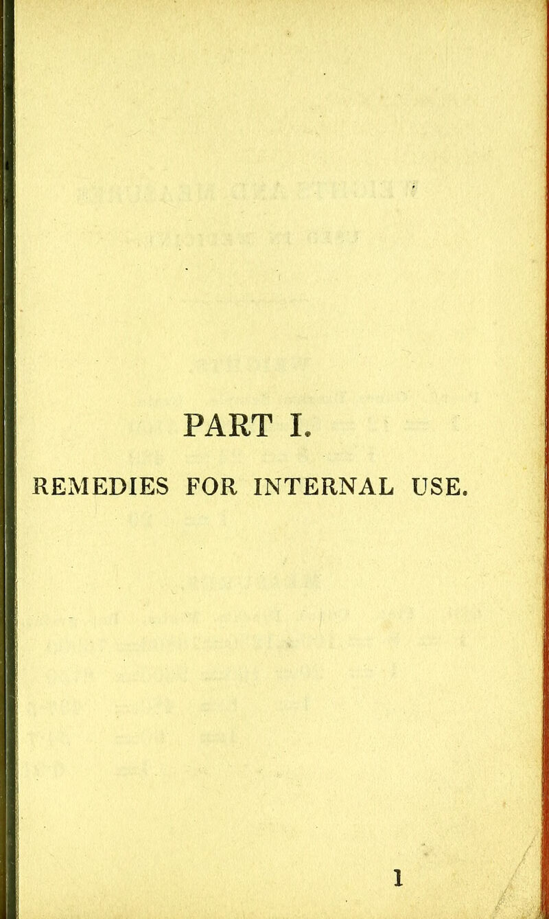 PART X REMEDIES FOR INTERNAL USE. 1