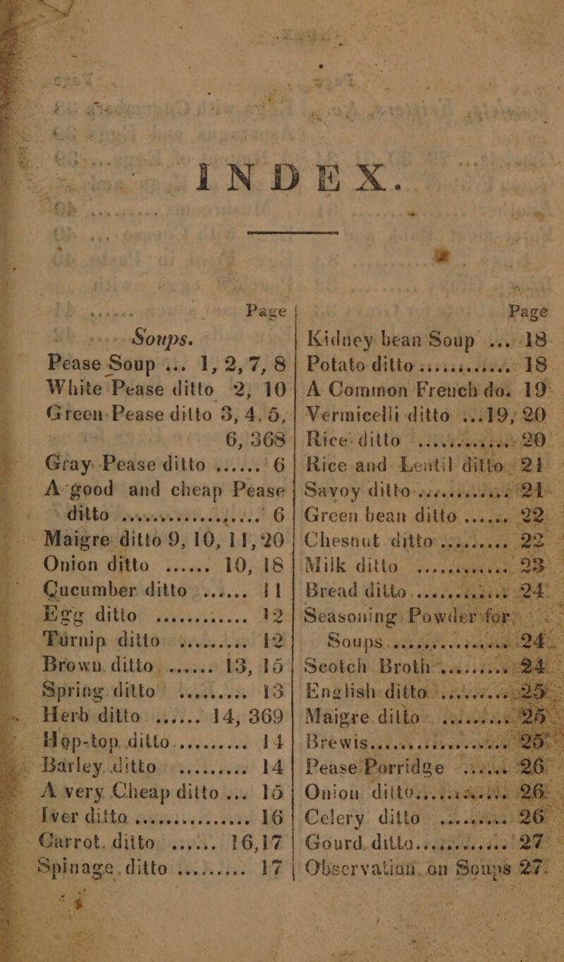 Benue. Sup iii 132,98 White Pease ditto 2, 10 sabessac' Pease ditto. . 4,5, . 368 Giny. ‘Pease ditto wea é A-good and cheap Pease bi RPTRMGD ected lily 6 Maigre ditto 9, 10, 11, i Onion ditto ...... 10,1 Aoi diltol si...6.i.... 92 Turnip ditto s......4. £2 Brown. ditto. ....... 13, | Spring ditto) b.....6. 13 Herbsditto. ..2).. 14, 369 > Bop-top ditto.......... 14 * Barley. dittovs........0 14 © Avery Cheap ditto... 165 Be [eer ditto aisescc.a U6 » Carrot, Ajtboy need. | b6, WE s eenonge, ditto be Pcshoie ae % 2. es nek Page Page ie haa Kidney bean Soup ... 18 Potato ditto soo nod vucean 18 A Common French do. 19 Vermicelli ditto ...19,; 20 Rice: ditto .. sire seer : Savoy ditto: MERE Green bean ditto . vee ene BR Chesnat ditto: Sas tavern? 2 Milk dite’ .,.g tn ee Bread ditto. oe Say Wee pean foniintee. es Maigre ditto Pye Brewigested dived Pease: Porridge : Onion dittoss. aces z Celery dilto: .2. iia! Gourd, ditto. 1p slat ARES a eS