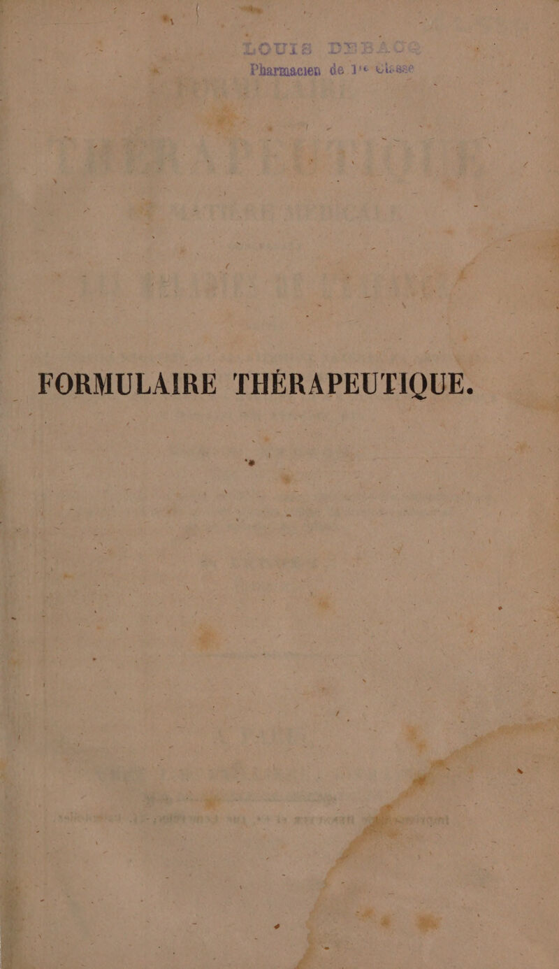 = FORMULAIRE THÉRAPEUTIQUE.
