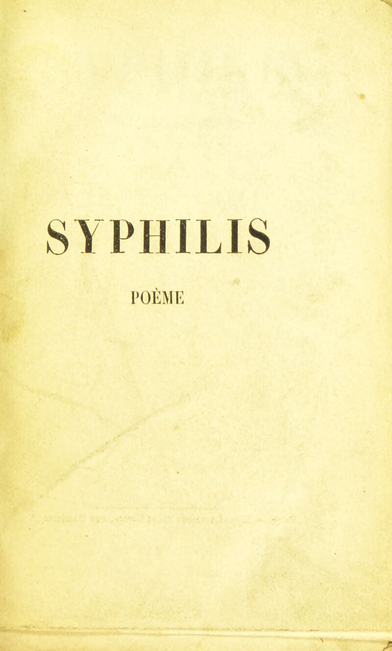 SYPHILIS POÈME