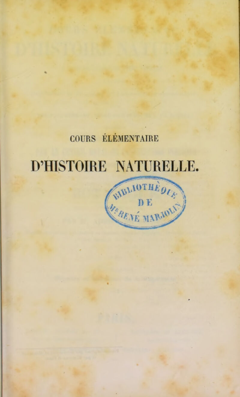 D’HISTOIRE NATURELLE.