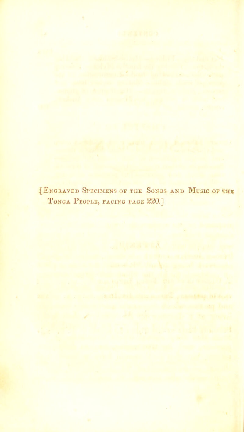 {Engraved Specimens of the Songs and Music of the Tonga People, facing page 220.]