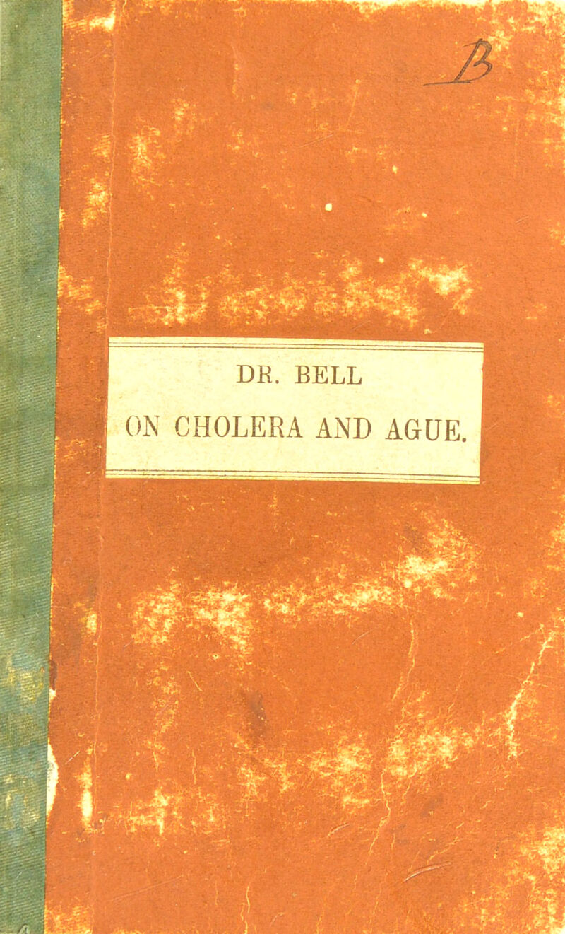 DR. BELL ON CHOLERA AND f Lfej^ ....