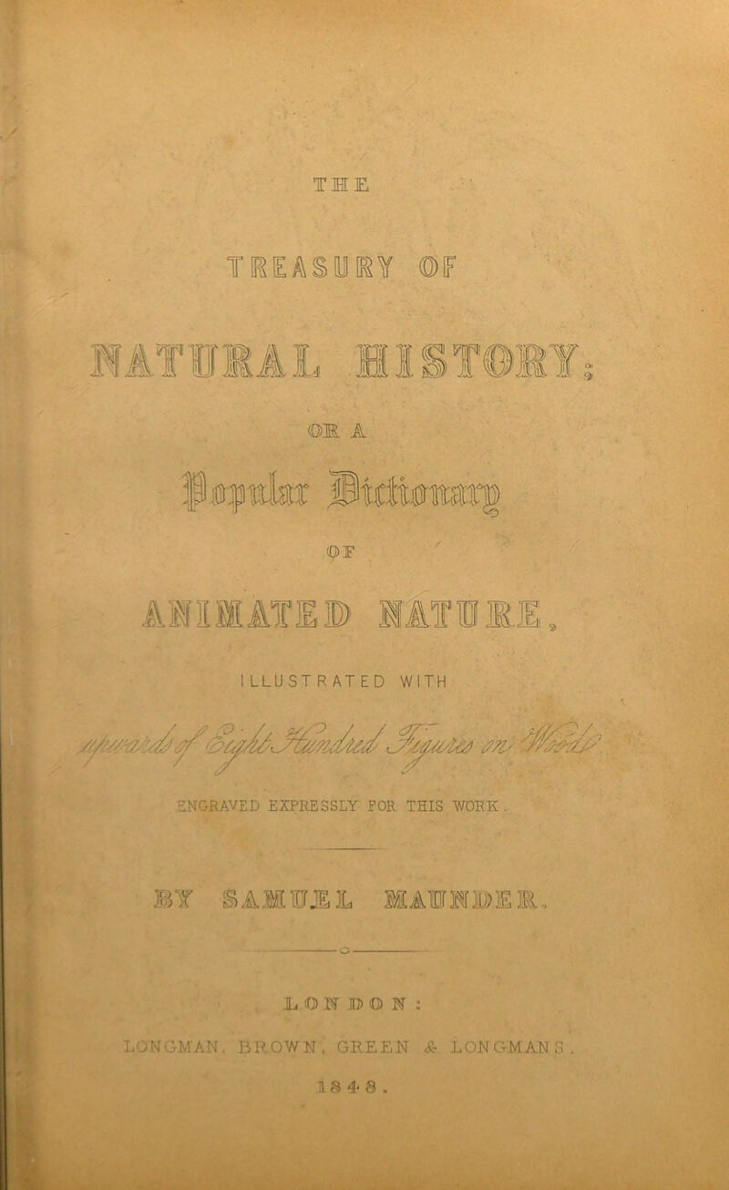 THE or AIM ATI© llTimi, ILLUSTRATED WITH ENGRAVED EXPRESSLY FOR THIS WORK. F;T SAMUJJEIL MAWMliJElU h O lY JD O N ; LONGMAN. BROWN, GREEN & LON OMAN 1 8 -I- 8 .