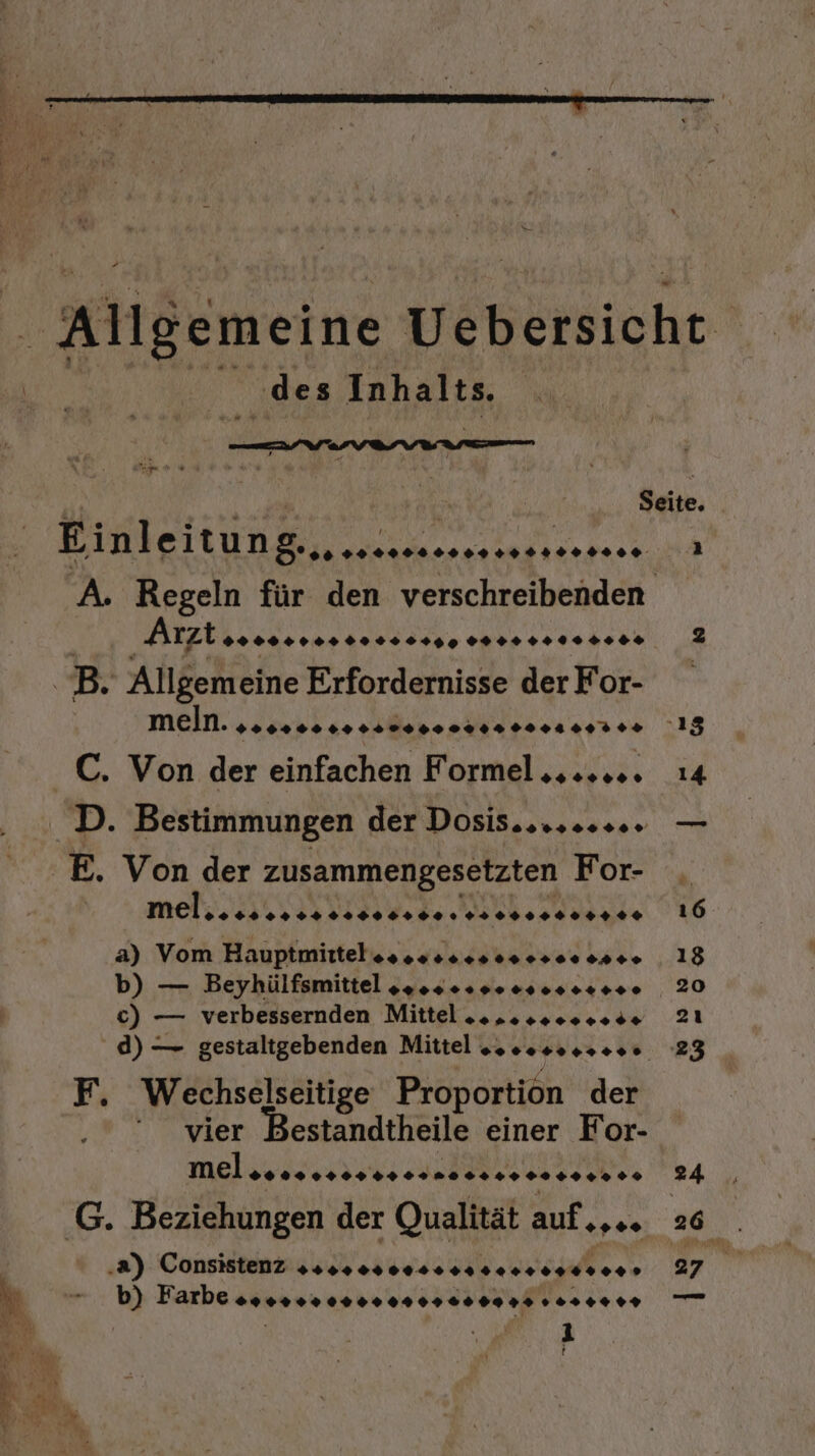 Bu Allgemeine Uebersicht UA Ki. ‚des Inhalts. DW nV 2 a n' Binleitung,.,, A 2 A. Regeln für den verschreibenden Arzt 2 2727 272525772727 52222227 2 | B. Allgemeine Erfordernisse der For- meln. sooo 02 +40 040044200 +4043++ 15 C. Von der einfachen Formelss..... 14 | D. Bestimmungen der DOES u .0u00 StEEe, E. Von der zusammengesetzten For- Me ed A ae 16 a) Vom Hauptmittele.s.. sahnesetsise 18 b) — Beyhülfsmittel voor 000000. ++0. ZO c) — verbessernden Mitteloozosooosese 21 d) — gestaltgebenden Mittel anoosses.ee 23 F, Wechselseitige Proportion der ‘vier Bestandtheile einer For- Meleooossonesesnsensesnenenee 24 .G. Beziehungen der Qualität auf... 26 .2) Consistenz FOREN ARTEN RE | PC PUNIR EDEN ARE 27 b) Farbeogossnossnossseonnns ser NM Br N Ya N i f TI . \