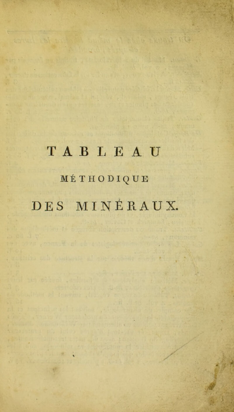 MÉTHODIQUE DES MINÉRAUX.