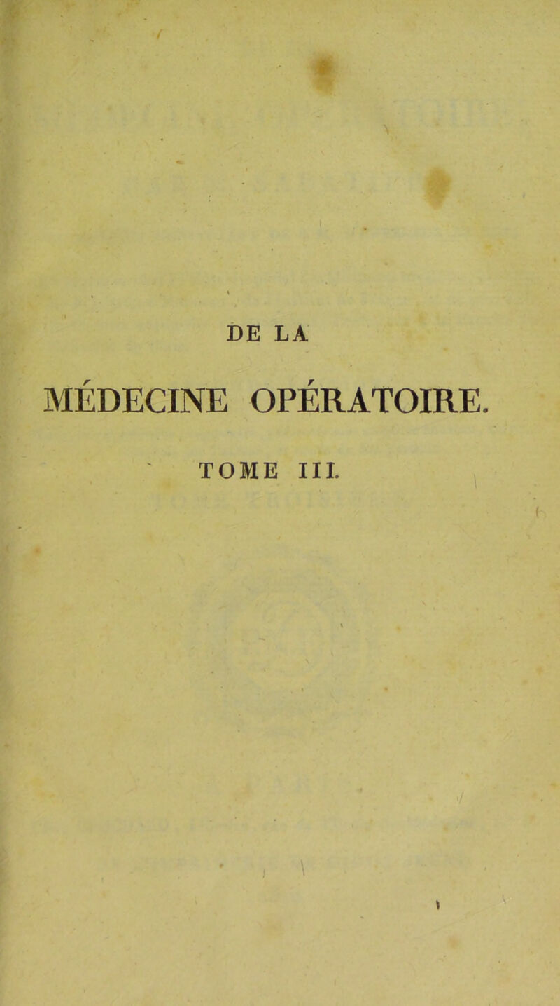 MÉDECINE OPÉRATOIRE.