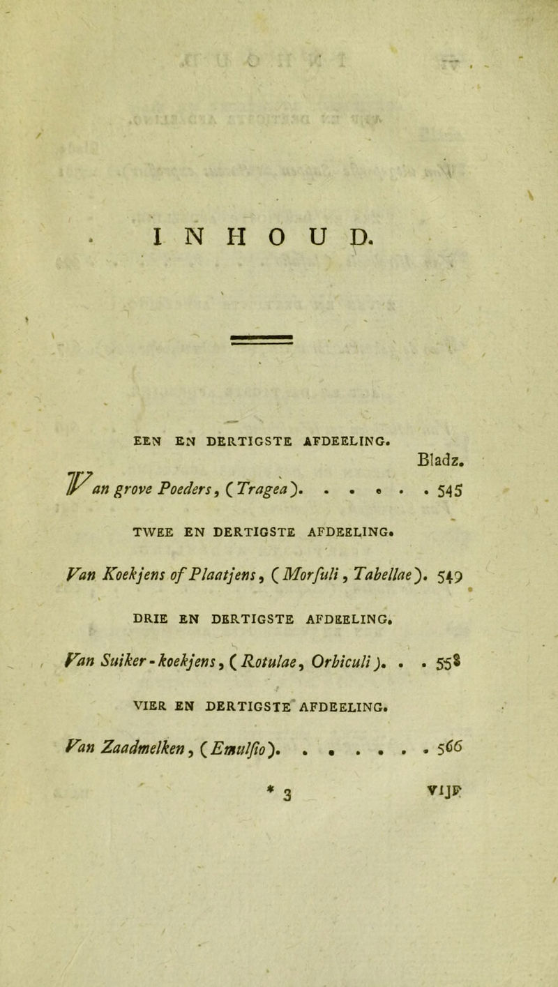 LS HODSn | EEN EN DERTIGSTE AFDEELING. Bladz. V an grove Poeders, (Tragea). ee. si TWEE EN DERTIGSTE AFDEELING. Van Koekjens of Plaatjens, ( Mor/uli , Tabellae). 549 | DRIE EN DERTIGSTE AFDEELING, Van Suiker - koekjens, ( Rosulae, Orbiculi ). RR 558 VIER EN DERTIGSTE AFDEELING. Van Zaadmelken, (Emulio). » » =». » » 566 “9 vilR
