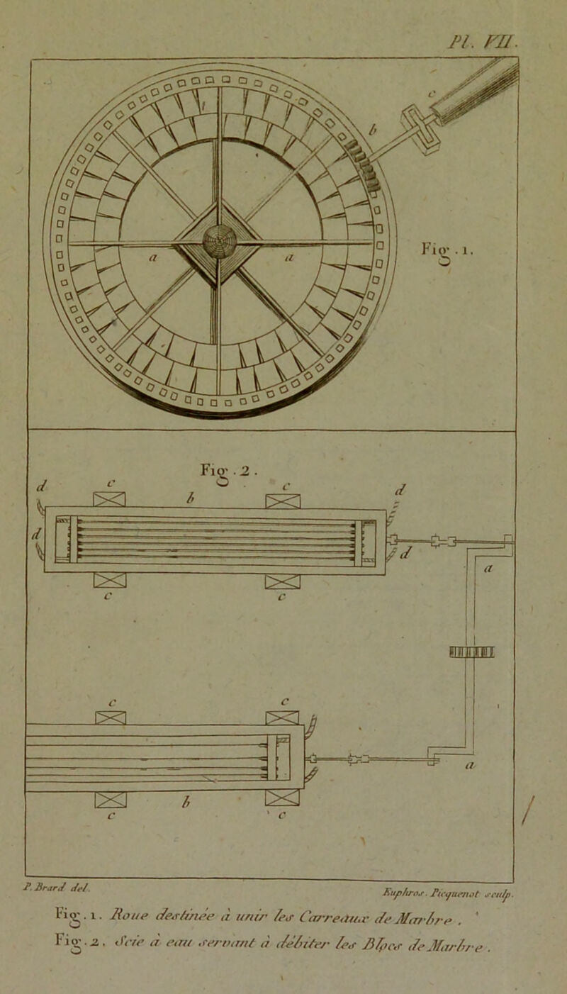 PI. FII. T.ÿrarii . Fig. 1. liane Je^r/j'née à uni/' /ea- Cta-renu.v <ieMtr/'Ane . ' Fig..2. Jrie à eau ae/'uanf à Jê/iùe/' lea PI,ter JeJfar/u-e . /