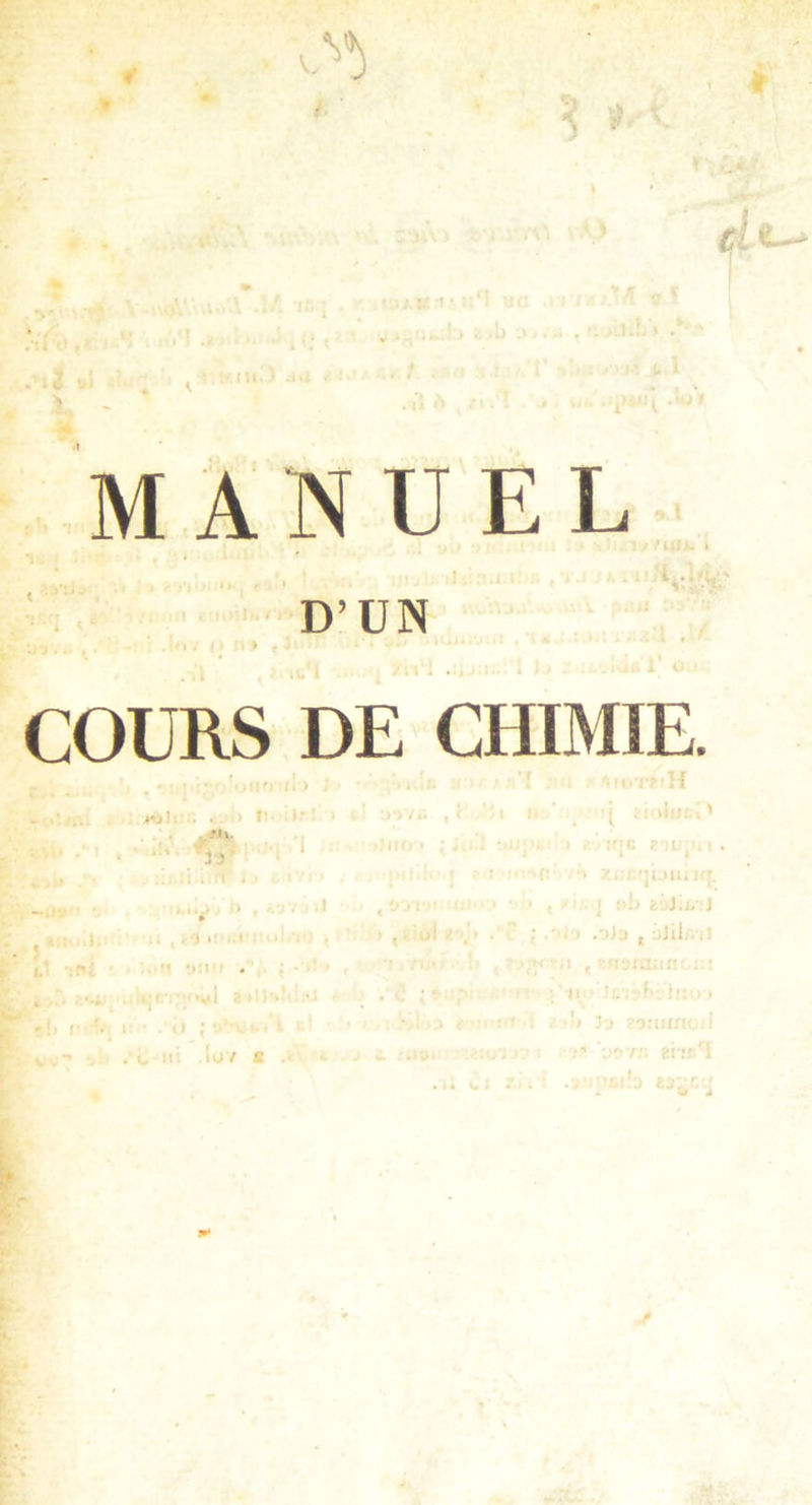 • l.v&gt; ) * A »i t-» MANÜEI. D’UN COURS DE CHIMIE. l*j I : J ' / j'IQB 8HU1M1 . ■&gt; Zuf;f]pn.ii([. ; ab e-jJii/ J i .aJa . âJii/viJ n . ii . i» /r» en* lo/ s .