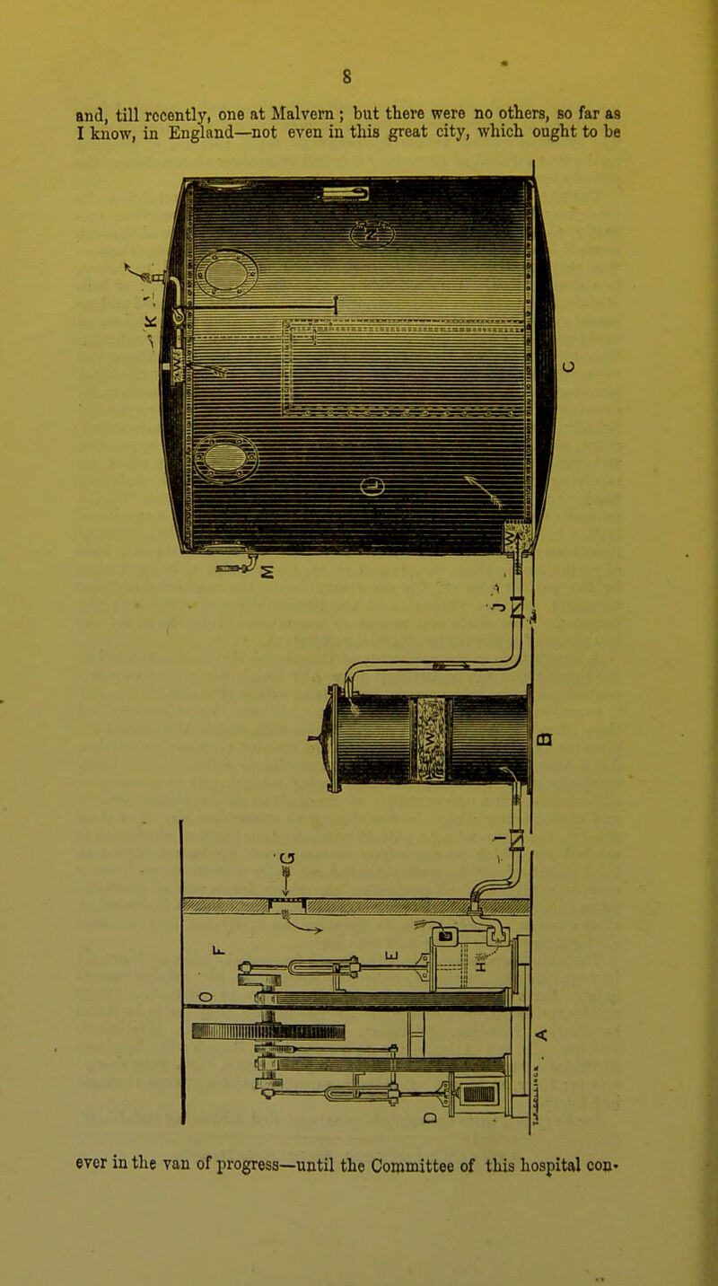 and, till recently, one at Malvern ; but there were no others, so far as I know, in England—not even in this great city, which ought to be ever in the van of progress—until the Committee of this hospital coo*