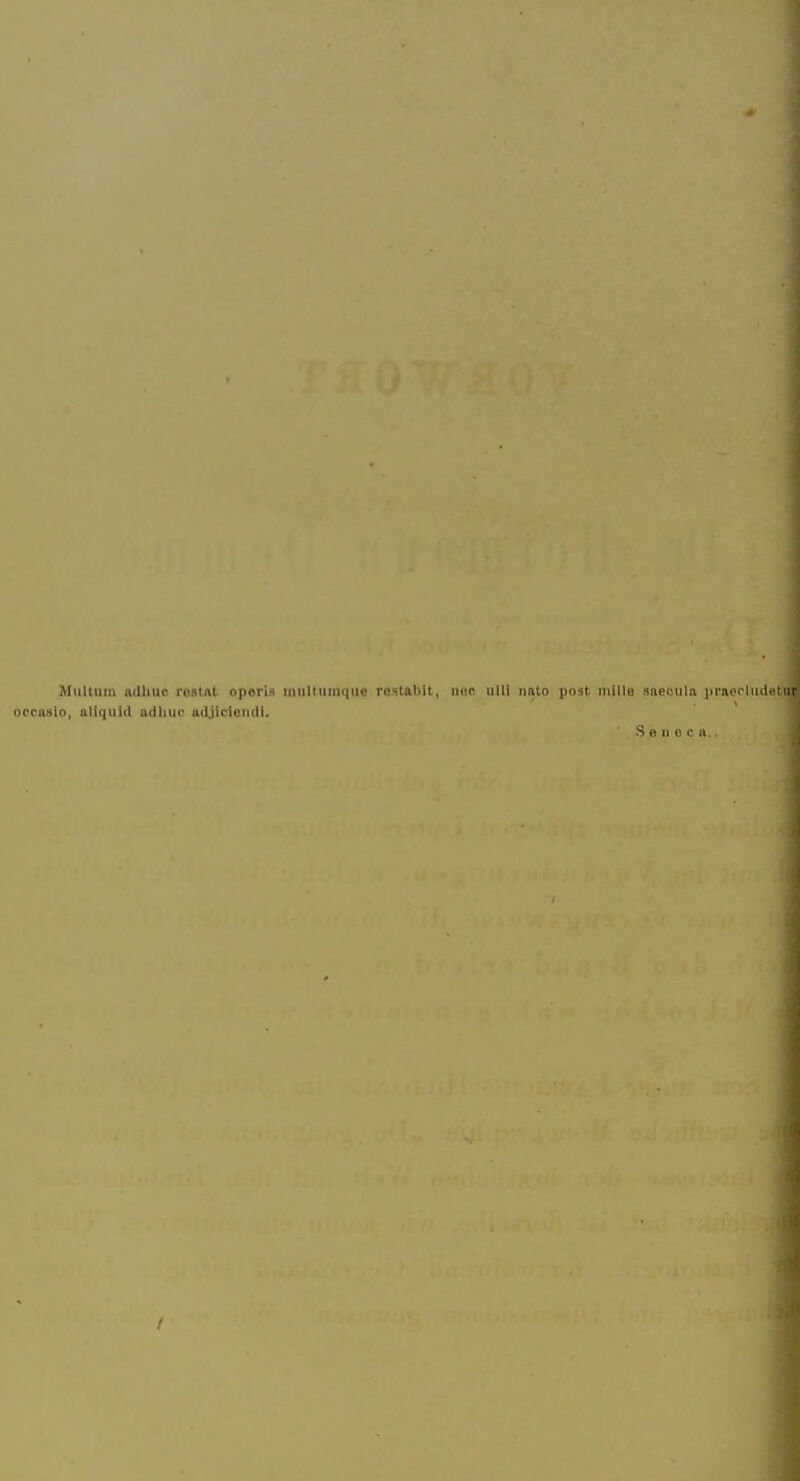 Miiltuiii mlliuc rostnt operis imilmiiuiue restalilt, iioc iilli iiato post, iiiills saeculft pi'aodudetur' nccn»lo, allquill adliuc ailiiclciidi. S e u 0 c n