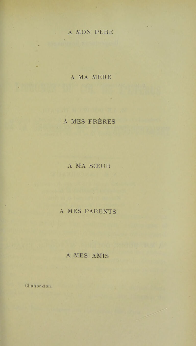 A MON PÈRE A MA MERE A MES FRÈRES A MA SŒUR A MES PARENTS A MES AMIS