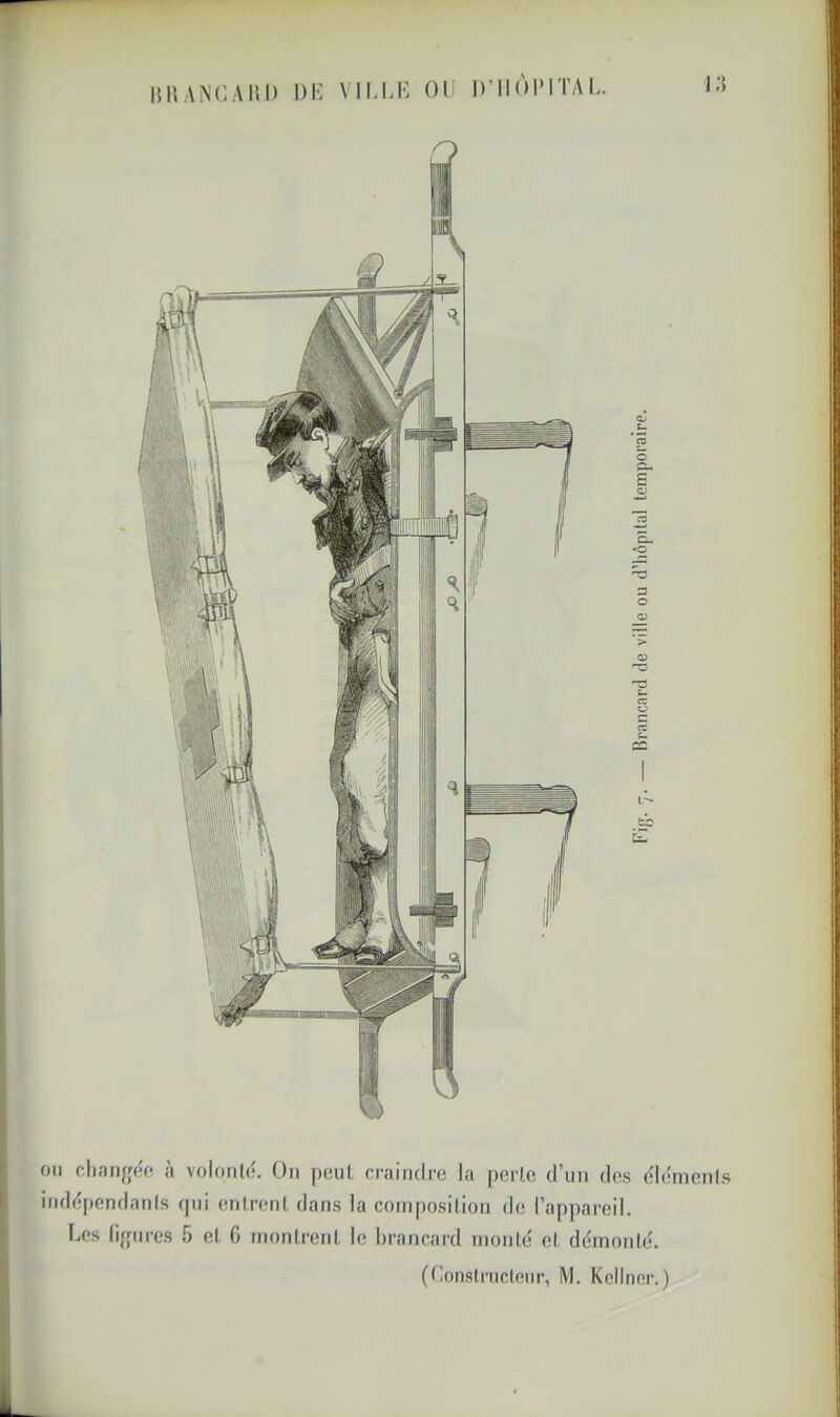 ni{A!N(lAlil) DK VIKKK OU D’IlOI'ITAl i;5 ' • ’l on cliaiiffôfi à volotile. On pont craindre ia perle d’im des e'iemeiils I ind(*pendanls (pii enlrenl dans la composilioti de l’appareil. (Oonslrnclenr, M. Kclinor.) Brancard de ville ou d’hôpital temporaire.