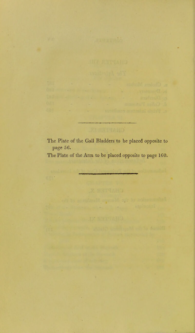 The Plate of the Gall Bladders to be placed opposite to page 56. The Plate of the Aim to be placed opposite to page 160.