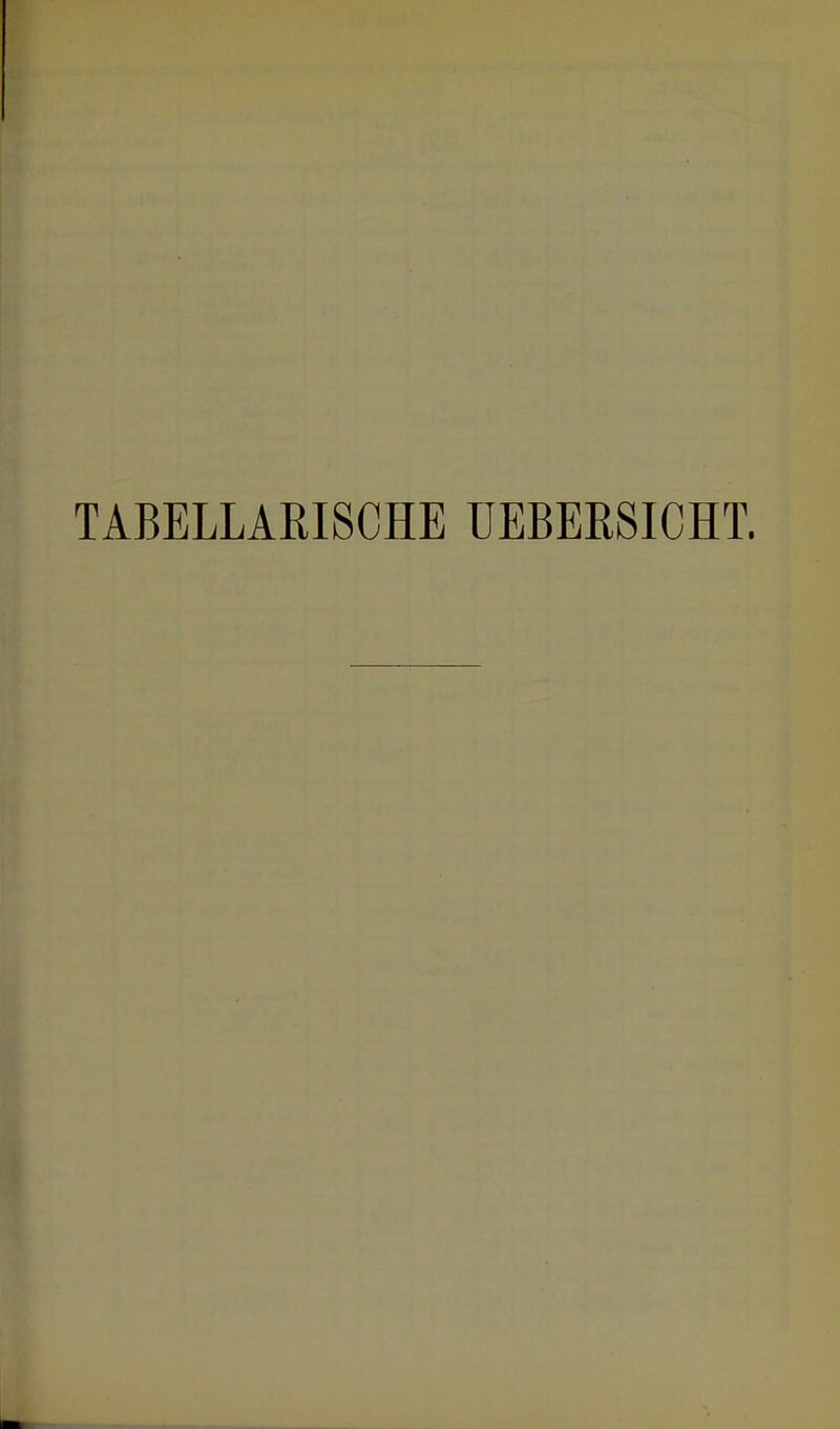 TABELLARISCHE ÜEBERSICHT.