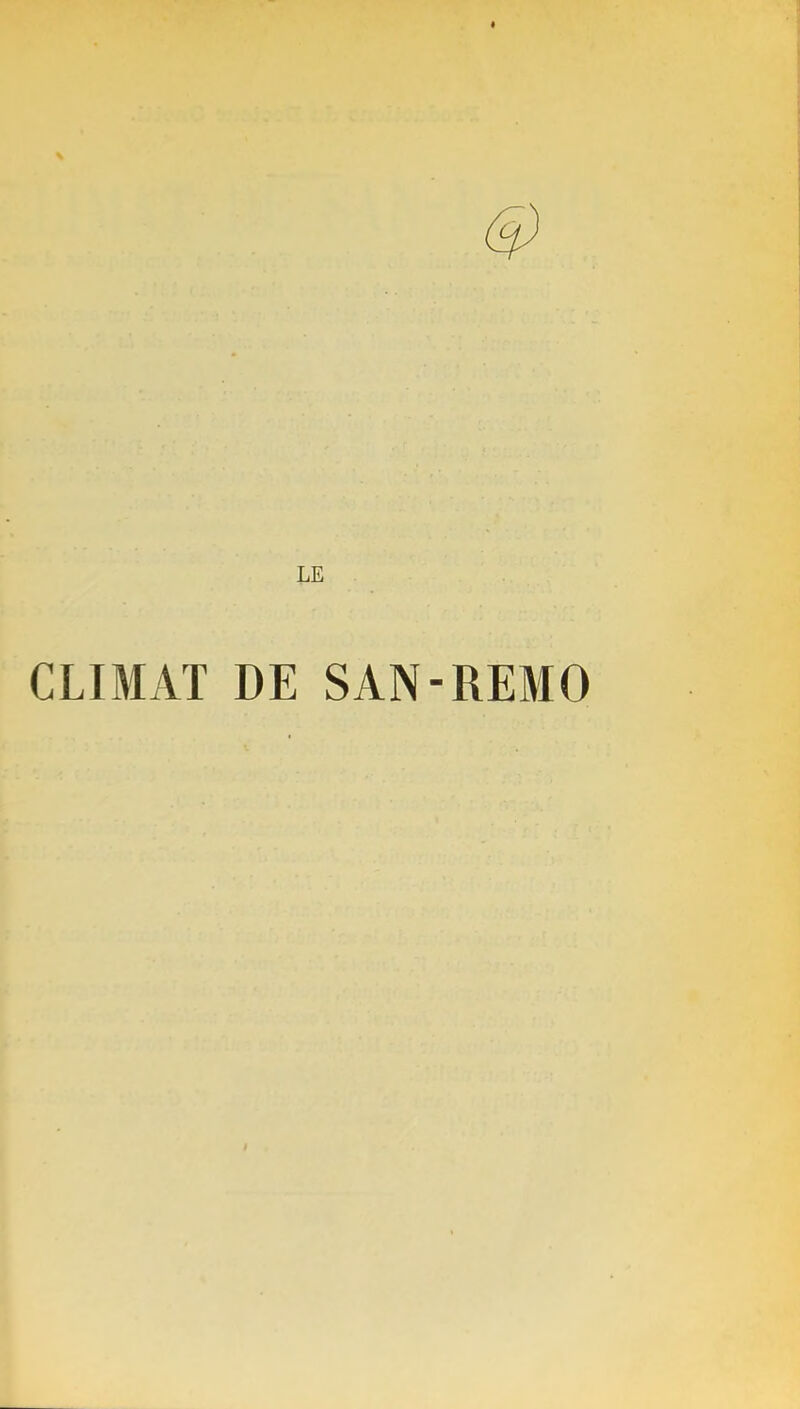 LE CLIMAT DE SAN-REMO