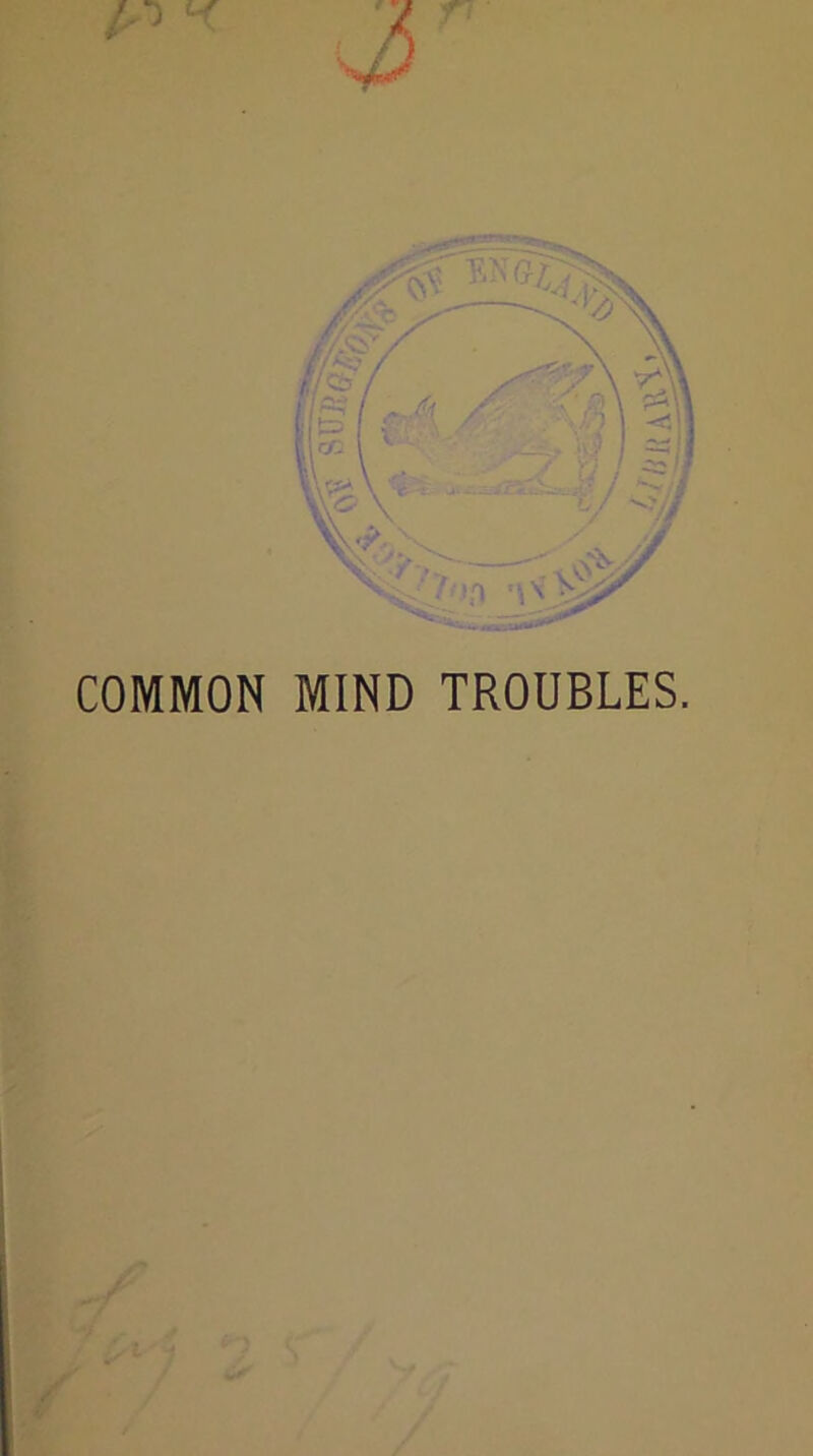 f/i i I fc != V / -» i 11 h 1 ~:l Vs?, / S},/ ■ ■/ vv COMMON MIND TROUBLES