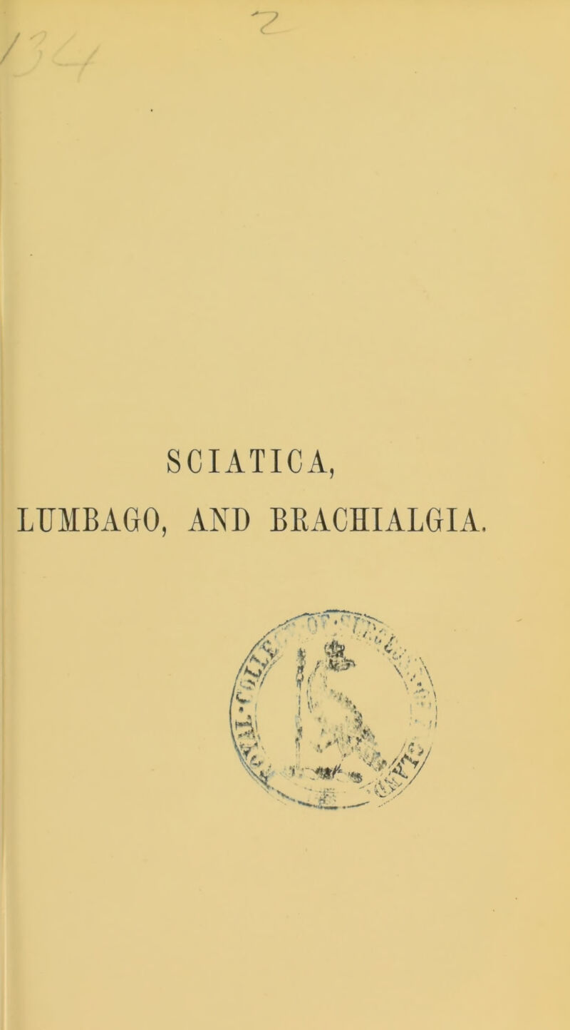 SCIATICA, LUMBAGO, AND BRACHIALGIA.