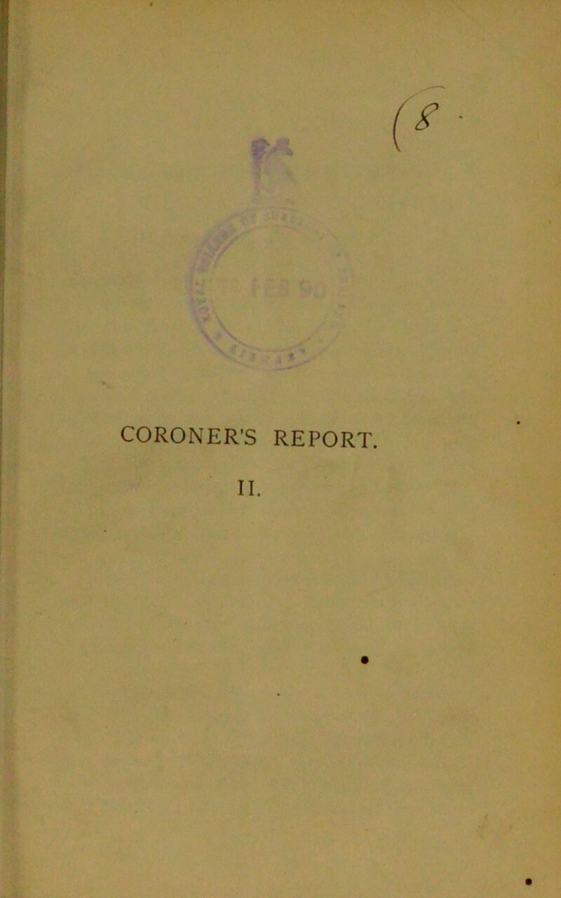 CORONER'S REPORT. II.