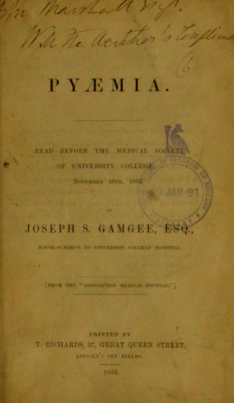 / 'A h WL /i € / X f JtAiA P V M M I A . ff£*p: BH.\ J> BE FORK I HI VKMhU SodtKTI OF CMTEBBITV ( OUJi.K, ftarrirem ‘Vrn, i~'4 * 111 j JOSEPH S. GAM GEE, KS<* t* T»> nnVKWm COMJSW H.rtWTH, • f'rRf-M THU “ ASSOCIATION *1 Wt UN*l-~] , PRIJfTKP JiV T lUOIARDS, 37, GREAT Ql’F.KN STREET, UMols’i! IKK HtllK.