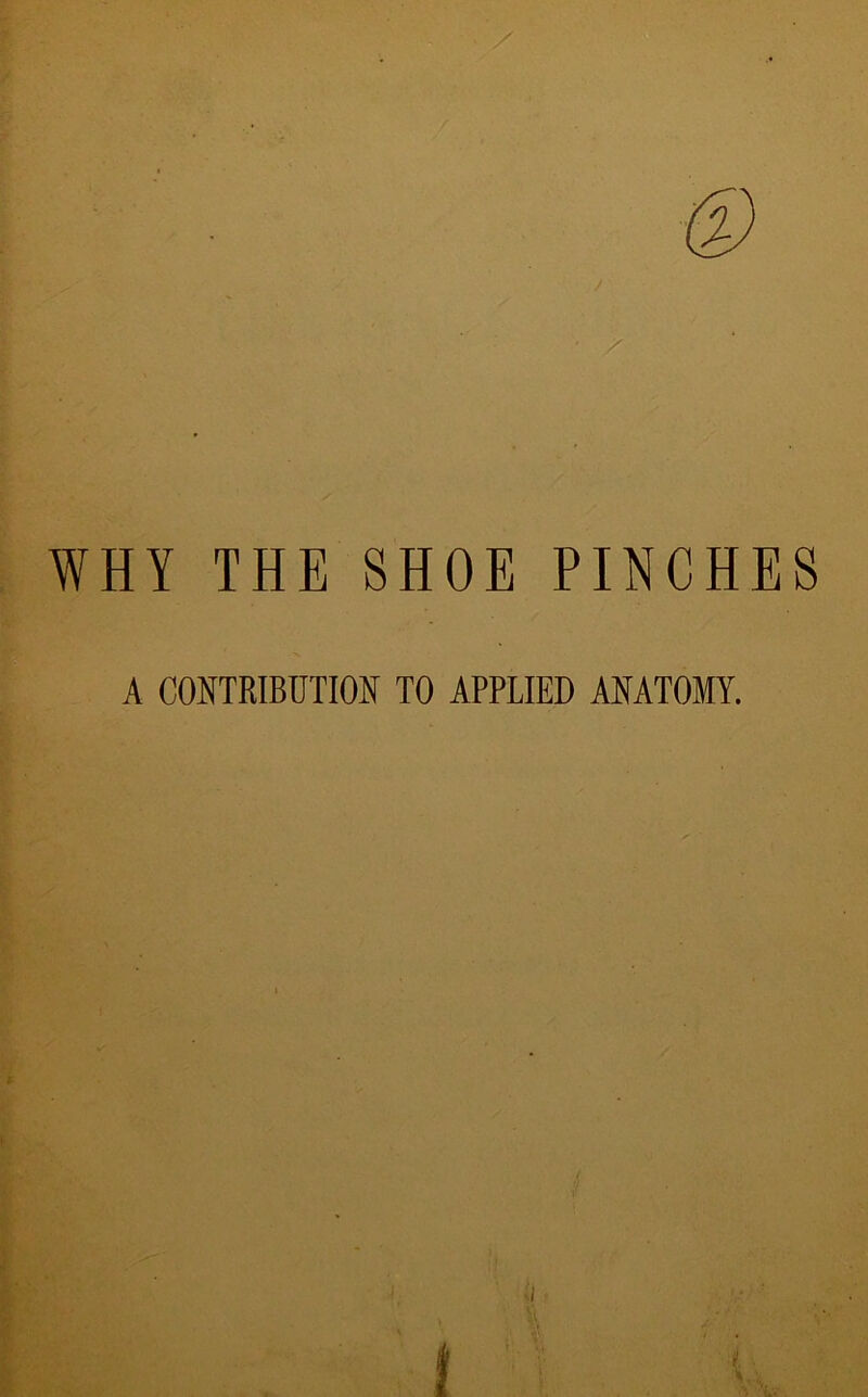 WHY THE SHOE PINCHES A CONTRIBUTION TO APPLIED ANATOMY.