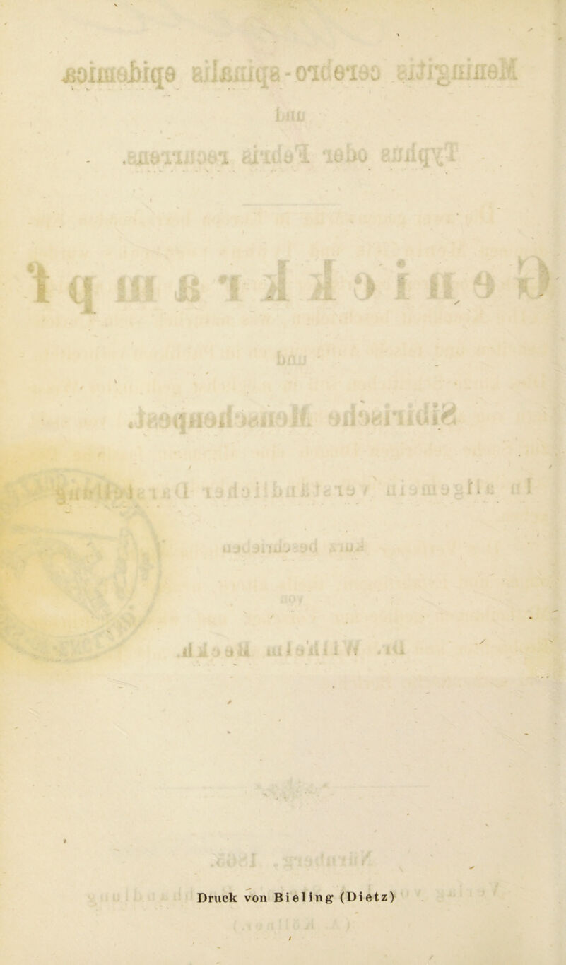 jsoiiuyi)iq9 eilsiiiqa - oid eiao aftigiii naM .aiiöi': . rI 19ho amlq^T 't q ui js •« i i ‘i i • * f • rz . J t [K ys£: . I l. • !: : ;■ !Ü 1 * tu <■ i> \ f ■ • uji iiuij *>4 ' li » < - • ■ : - * ...» . ... Druck von Bi elin# (Dietz)