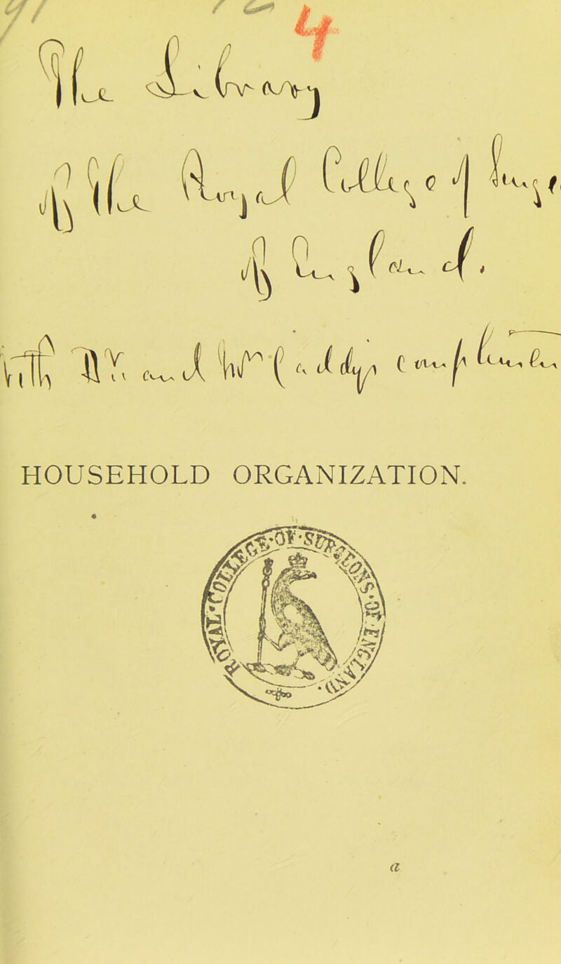 HOUSEHOLD ORGANIZATION. a