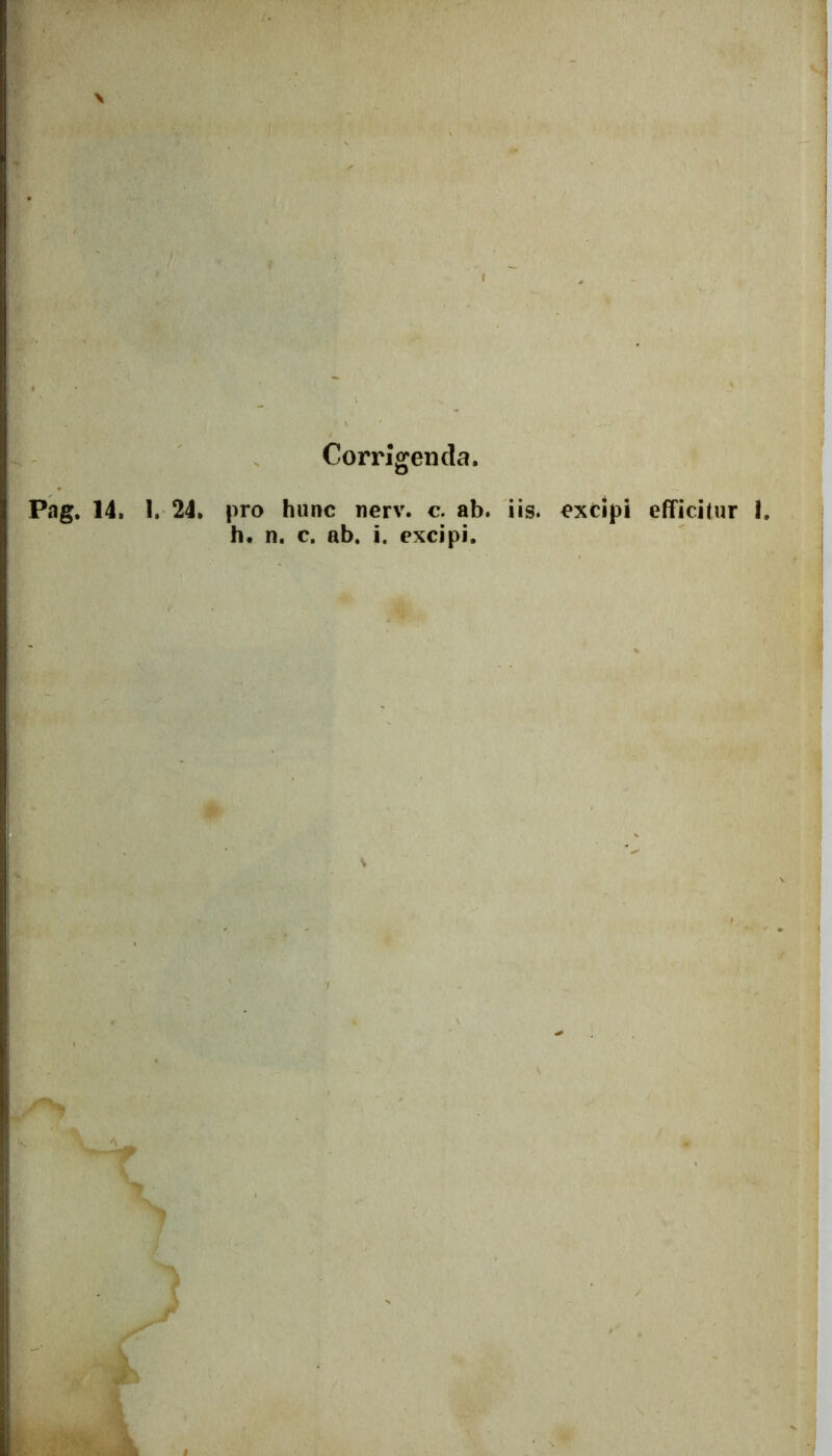 Pag. 14. Corrigenda. I. 24. pro hunc nerv. c. ab. iis. ex< h. n. c. ab. i. excipi. v ipi efficitur I.