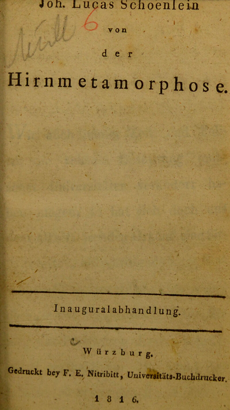 4on. ' 4 :■ ^ ; 1 1? § v Lupas bchoenlexn von I h/ j / der > Hirnm etam orphos e. /■ \ — Inaug uralabhandlung. 7 ' w ürzburg, . Gedruckt bey F. E. Nitribitt, Umversitäta-Buchdrucker. 10 16,