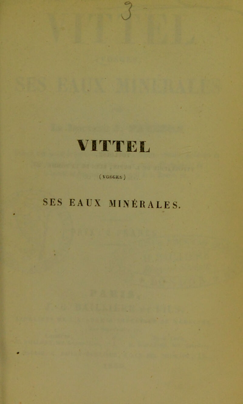 3 VI TTEL ( VÜBOKi) SES EAUX MINÉRALES.