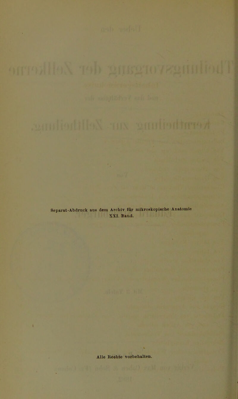 Ibfl '(ff Separat-Abdruck aua dem Archiv für mikroskopische Anatomie XXI. Band. Alle Reohte Vorbehalten.