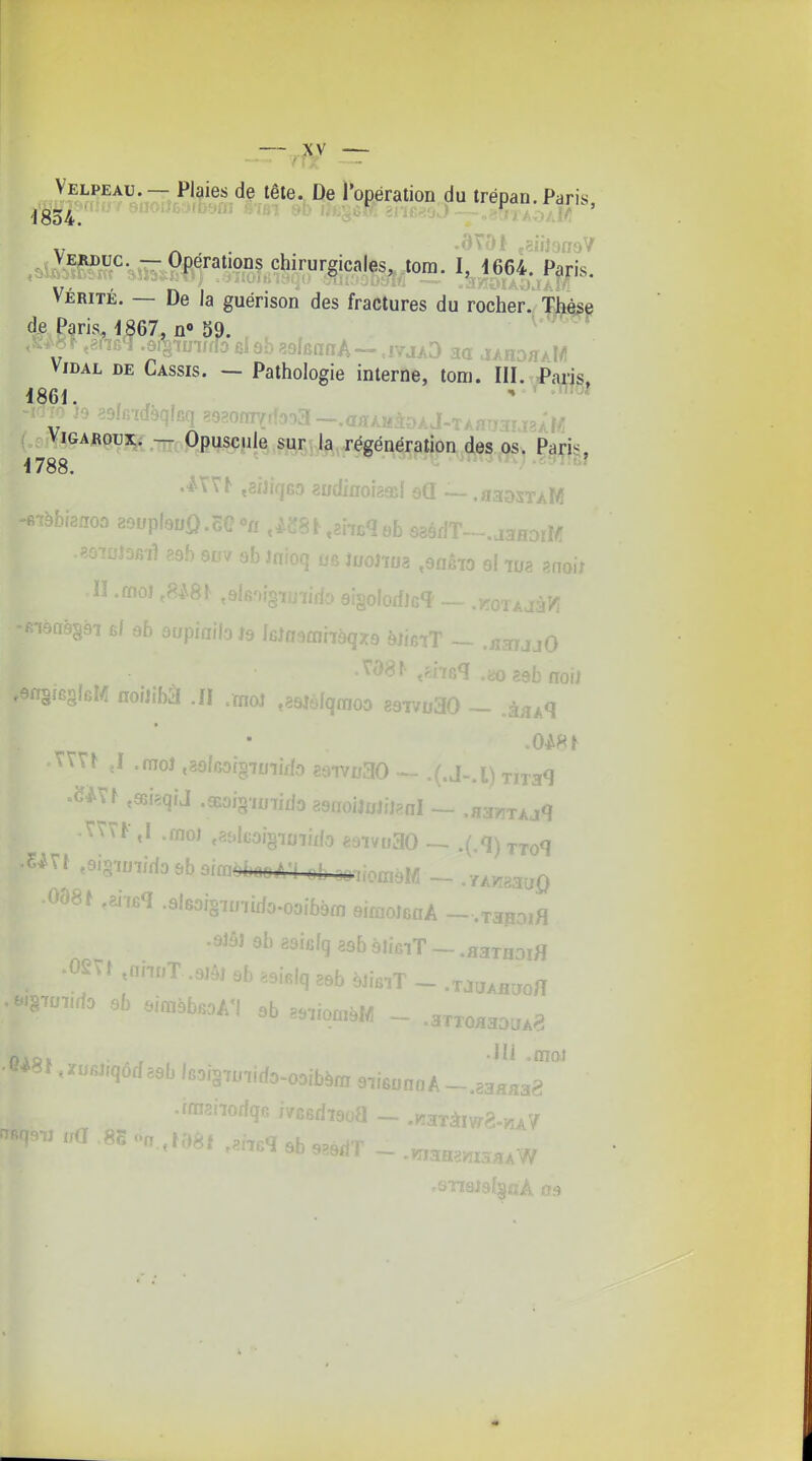 Velpeau. — Plaies dç tête. De ropération du trépan. Paris 1854 ' . ' Opérations chirurgicales,^ ^^t^^ I, 1664. Paris. Vérité. — De la guérison des fractures du rocher. Thès^ de Paris, 1867, n« 59. , , , Vidal de Cassis. — Pathologie interne, tom. III. Paris. 1861. , , ViGARoux. - ppuscule Sftr,j^^,r^éa4rfitjpa:^^^^ 17oo, _ ' ■  ' .*YV^ ,3ijifjG3 zudiaoheal qQ — .aaDSTAM 'êibbknoa 8ouplou£).S(?o/i ,iS8tT—.jshdïM oq ^-'s iuoJTua ,9nêi3 ai lu? ?noi7 .ll.aioi,8i8r ,9isoi;. ià«9§97 6f 8b oupinibis fcJn<>miièqx9 èJieiT ^ .j.arjjQ gîGglBM nofJibà .11 -moJ .asjéfqraoa 88ivo30 î^ï^q VTTb ,1 .moî ,8olcoi§7uiirfo gaivuaO ^- .(.J-.l) xiiaq 'ëiYh .asisqiJ .aBoig-iuiido asnoiJoJijgal — .aawTAjq -^tVF ,1 .moj ,8f.koi§iD7iffo «aivoaO — .( q)TToq -098f .ansq .alsaigTi,iuio-oo«û9fli airaoJenA - .TaHDifl .9JâJ 9b 89i6fq 39b9li6lT--.flaTH0lfl OSTt ,aiinT .sjâl 9b .si^lq ^sb èJiaiT - .TOiUAHiiofl -^^irfo eb eimabBoA-l ab .s^iomàM - .aTxoa.DaAa ,.u«.qodaab lBai§.uild3.ooibàni amunoA-.aanaag ■rtnaiiorfqc. ivEfidiaoa ~ .KaTàiw8.wA7