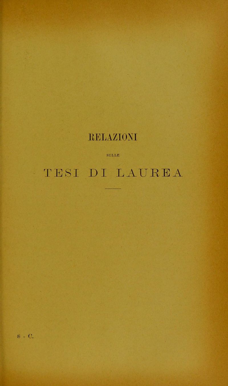RELAZIONI SULLE TESI DI LAUREA