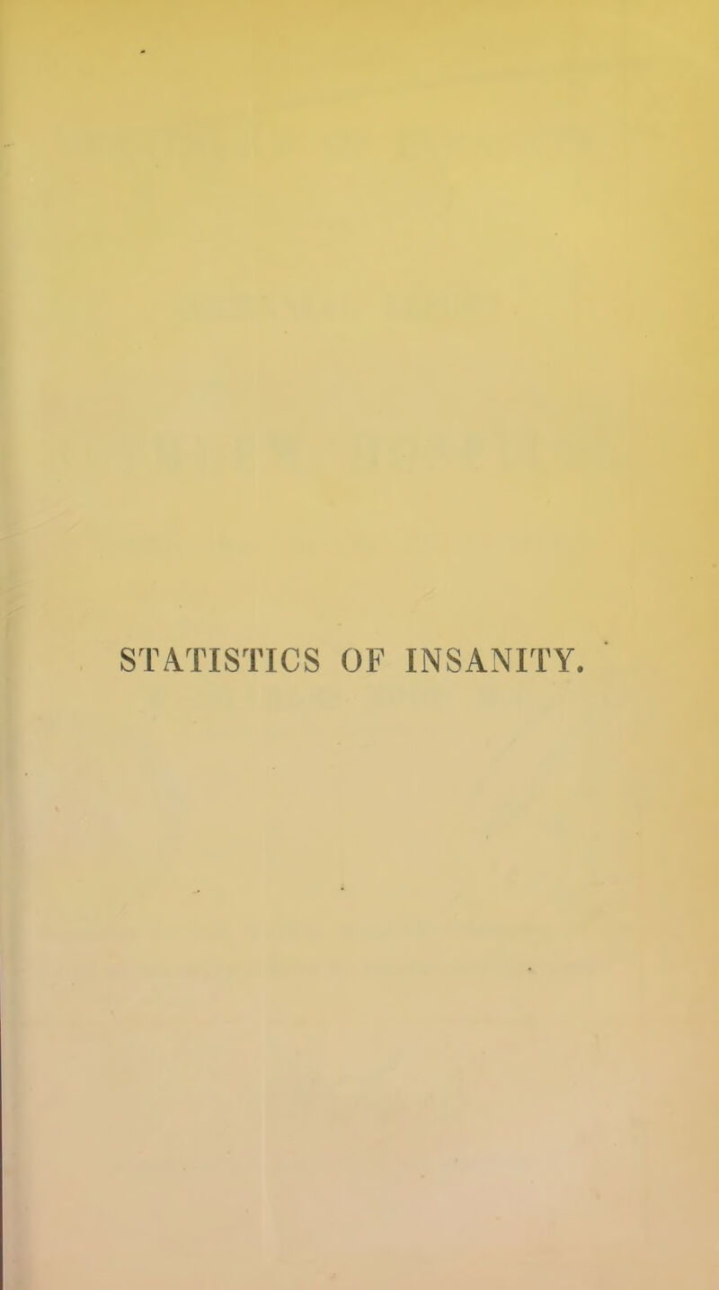STATISTICS OF INSANITY.