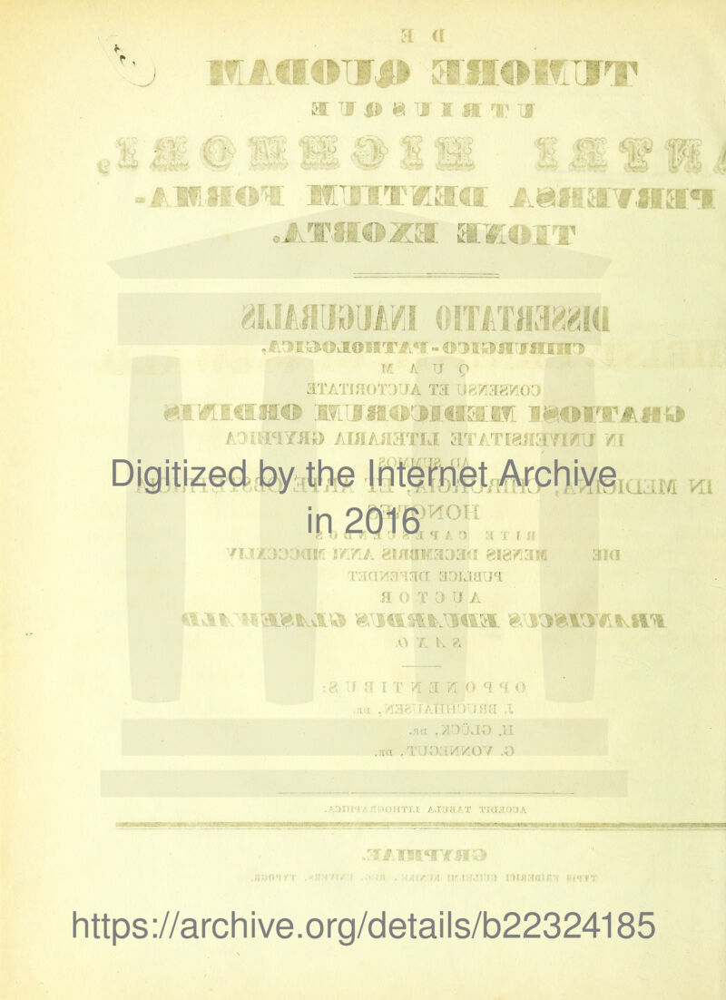 H (f MMIOIJJ» CIHOKUT * I © « i I H '*■ f A- '.*r '■-rV*' «5# ifSlmtt t£$ irw <m ‘ ‘ ■ ;; ' ' 7 ■ * : . , : ?.£i .iT«OZ9 aOK«£T MiMmm omtmma M A. U p 3TATIH0TJJA T3 UfflKSVLOO ÜIMICIMO MIIffdCMtlM: PT 1ÜOXVAM.VI /OKHYUO AMAJIäTIJ 3IT ATI SICCI/flAU ‘AI Digitized by the in, 1 )VrO./ 1 • I l. , LUVl'li.ild All )HOH ira *r / o a tiji gimiKaoaci eis/iaw am Taawjmcr aokiaipi H 0 T 0 TI A .0 /. K & :8 II' 3 I T '4 : i 71 .0 (l <1 0 .;ui .fflf'.ilaJu'') ma .i ..na <300 JÖ ,H .frei .'V !.'V i / /O / .o ..WH '. : lOUTI.X A.I«a.AT xiaa:>3A _.-■■■ - ,- v.v AT*¥M«rOI£> .'■sTMx.-i ... in . m4(a.)4- iif.ii-rjitia mnH<ur-< mtT https://archive.org/details/b22324185