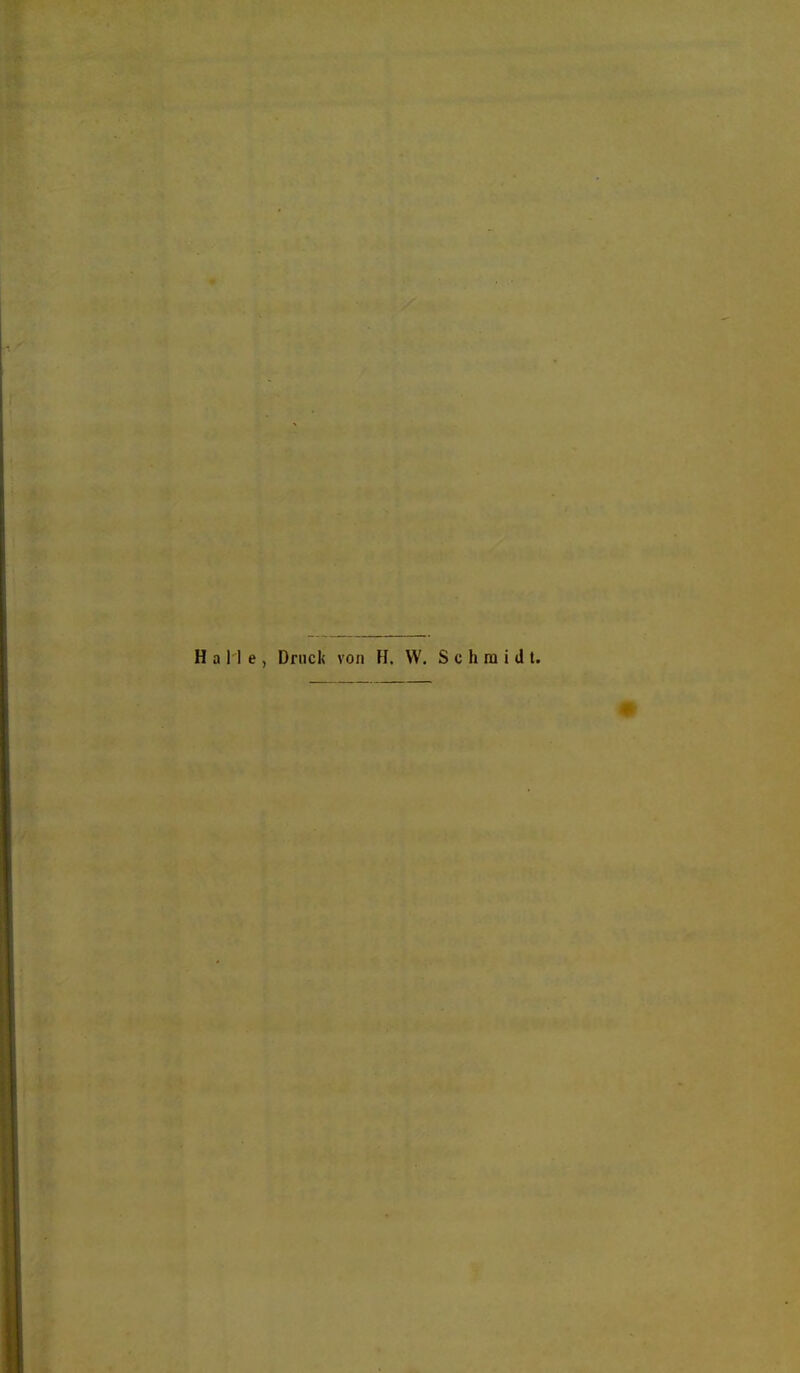 H a l'l e, Druck von H, W. Schmidt.