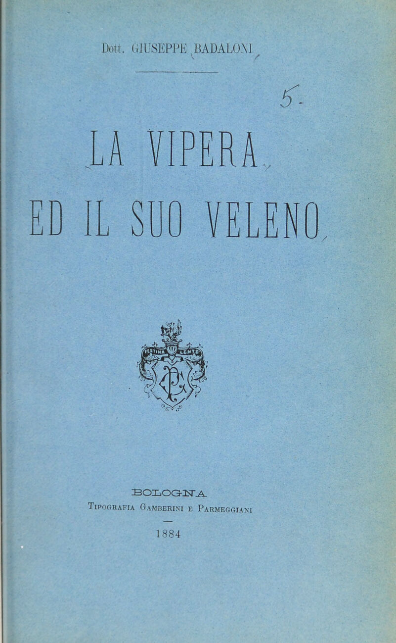 Don. lill/SEPPE lìADALO.M i, / m bologua Tipografia Gamberini e Parmeggiani